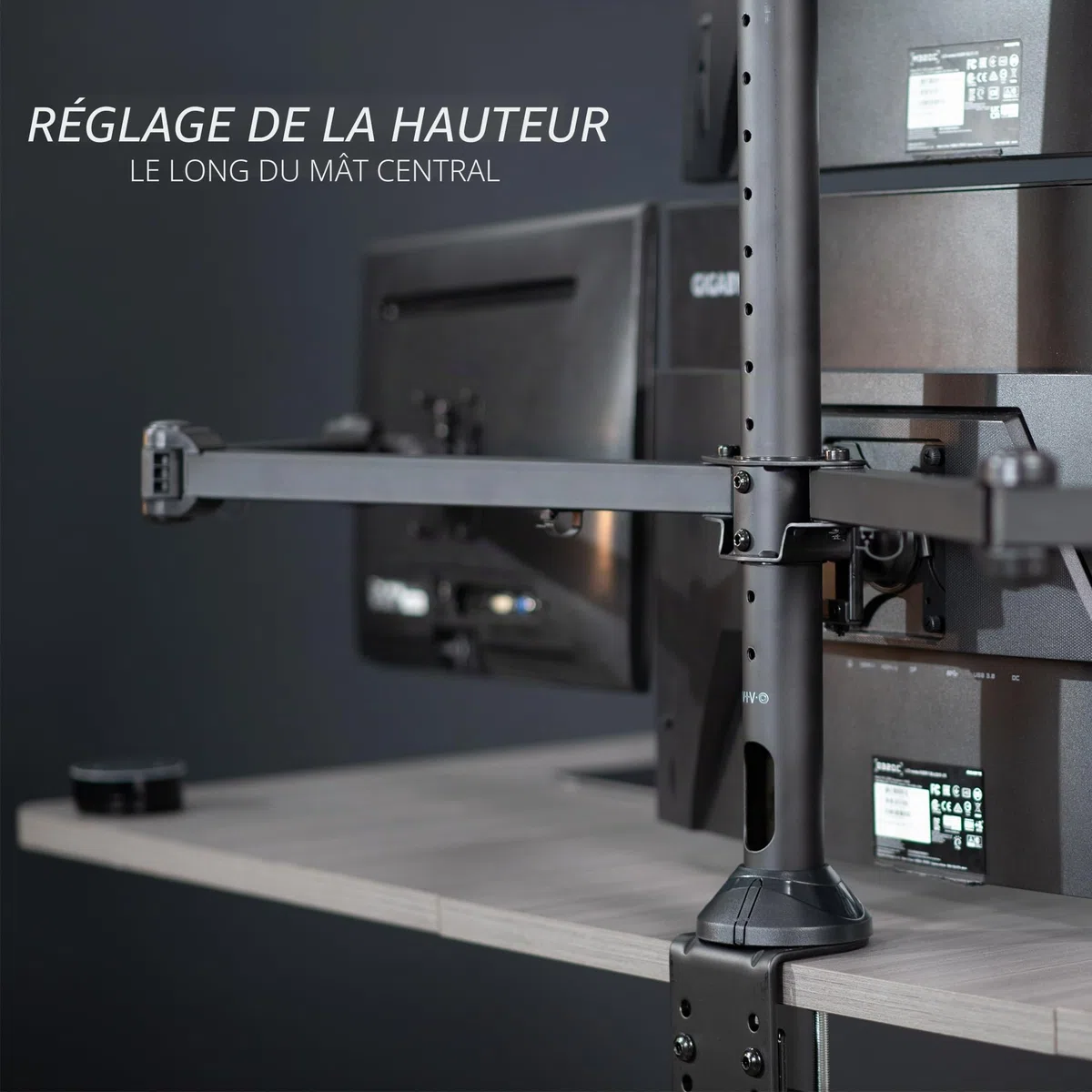 Vivo Acier Quad LED/LCD Moniteur d'ordinateur Heavy Duty support de bureau 3 + 1 Entièrement réglable support | Peut contenir quatre (4) les écrans jusqu'à 81,3 cm (Stand-v104 a)