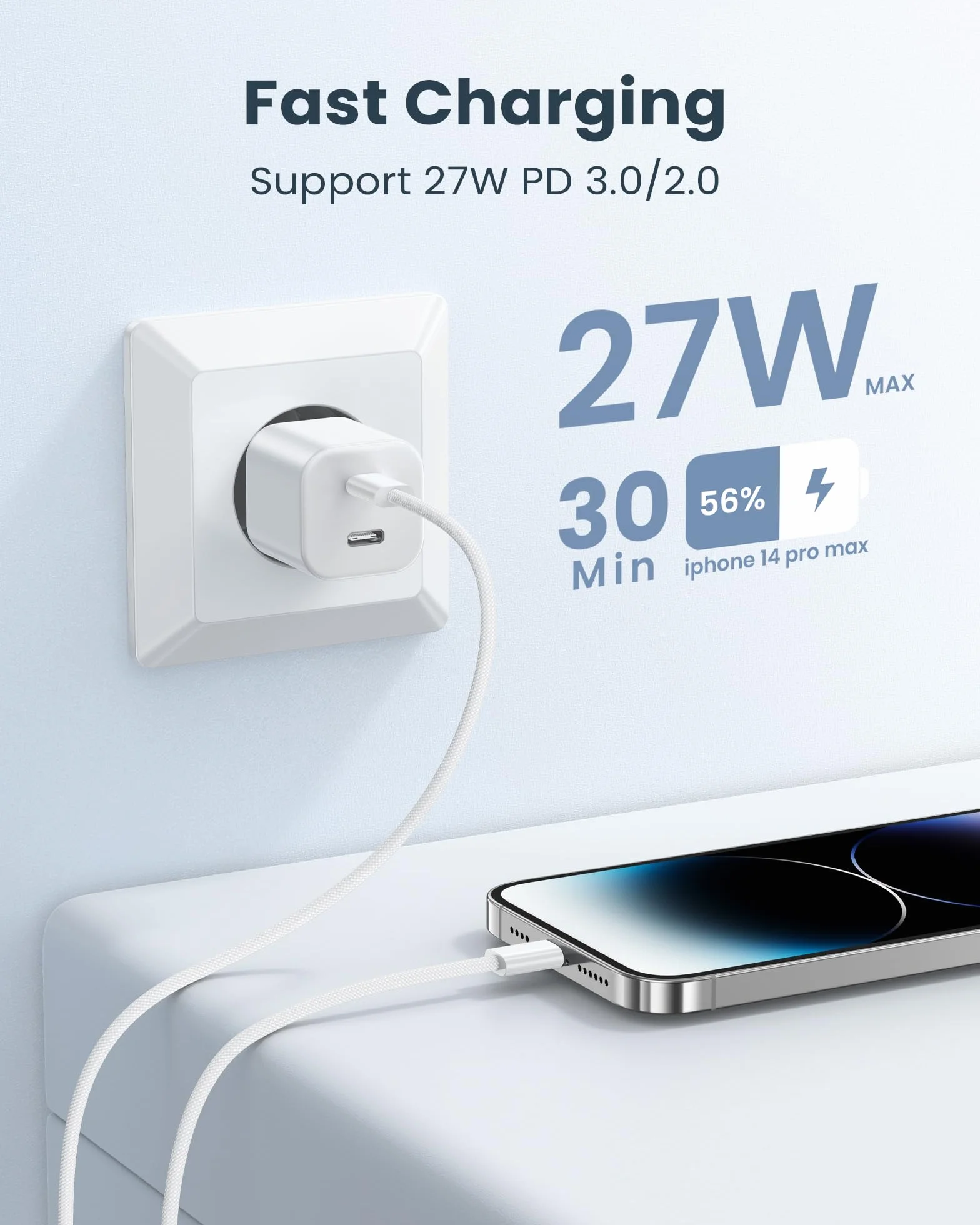 Câble USB C vers Lightning 1M Certifié MFi Charge Rapide PD pour iPhone 14 13 12 11 Pro Max Mini XR XS X 8 Plus SE 2020