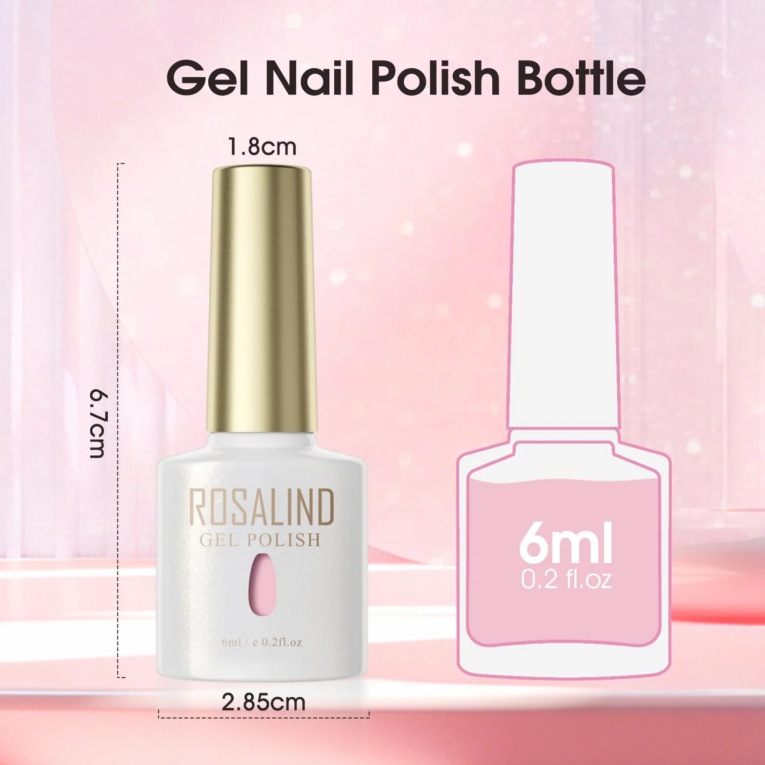 ROSALIND Vernis Semi Permanent 6 Couleurs Violet Avoine Rose Nude Pailleté Vernis à Ongles Soak Off UV LED Gel Nail Polish Kit
