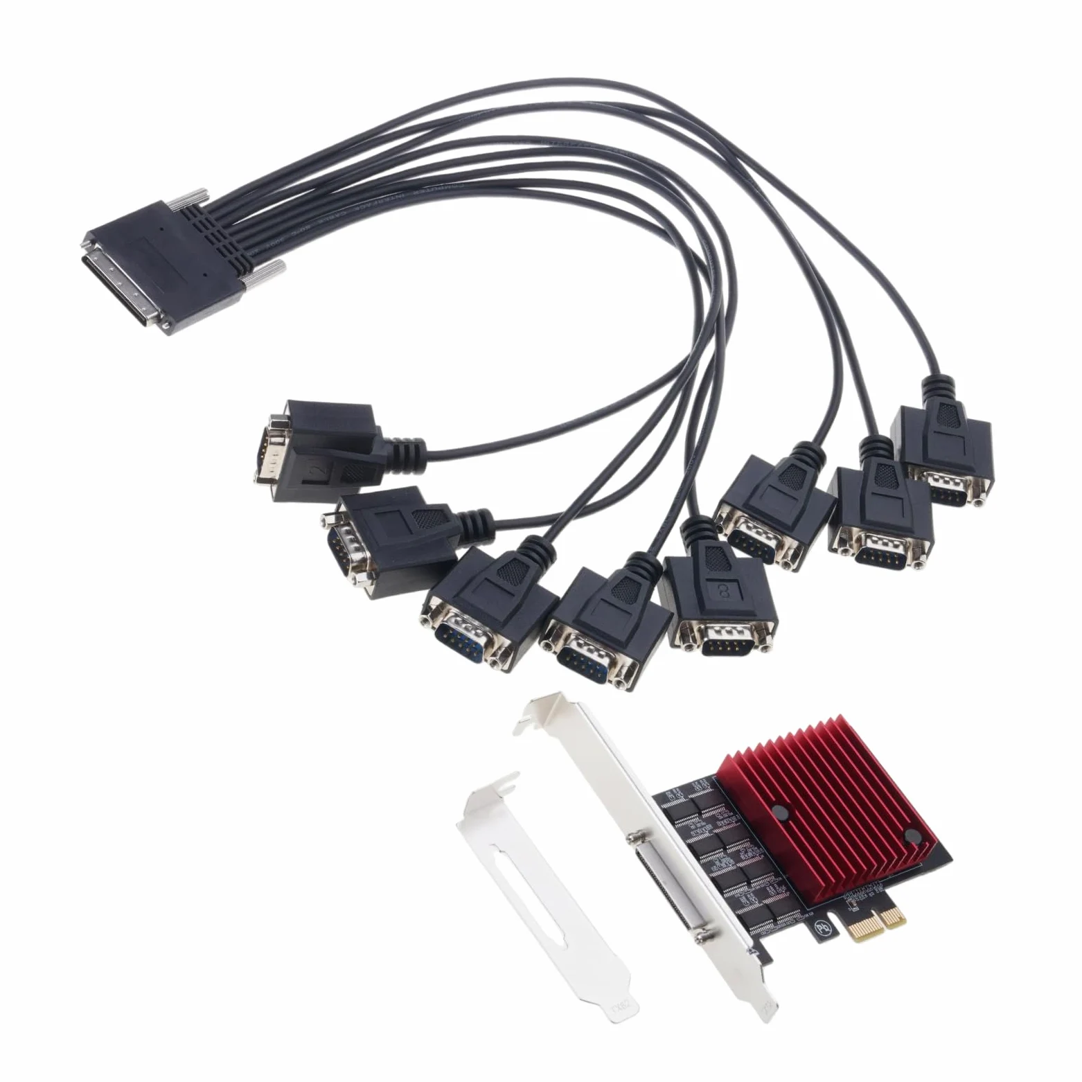 COOLHOOD Adaptateur d'extension PCIE vers 8 ports RS232 pour ordinateur