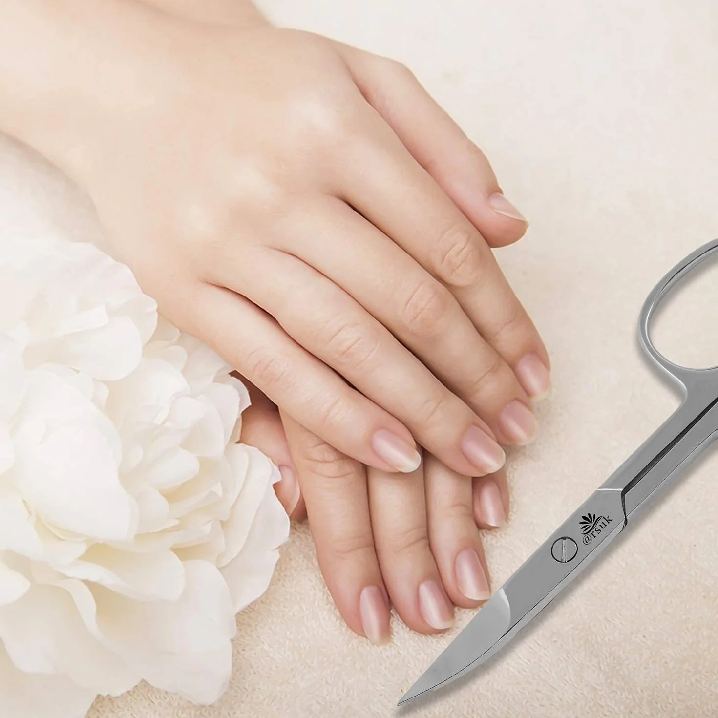 ARSUK Ciseaux à ongles incurvés en acier inoxydable pointus