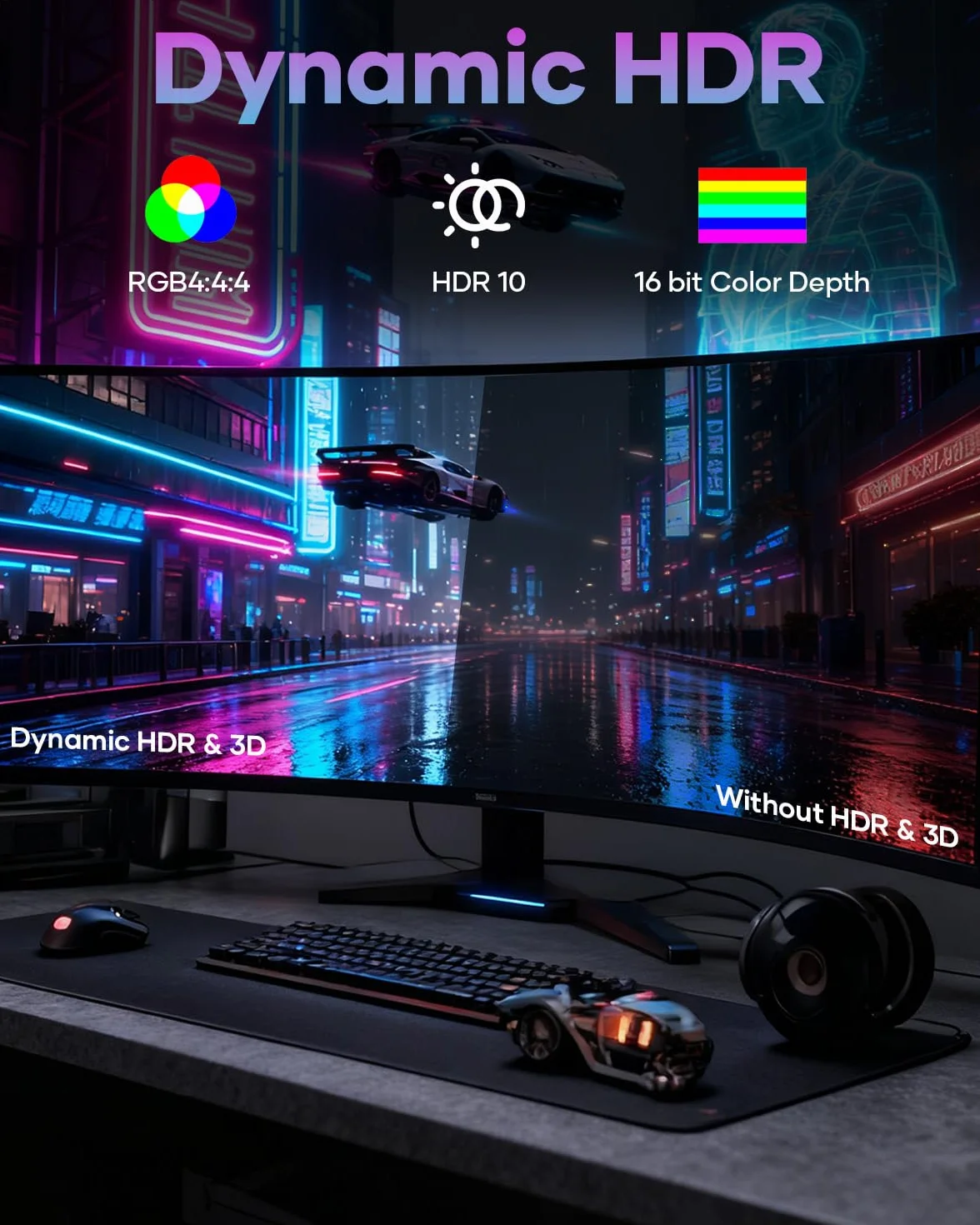 Câble DisplayPort 1.4 8K@60Hz 4K@144Hz 2K@240Hz 32,4Gbps HDCP2.2 HDR FreeSync G-Sync 1M