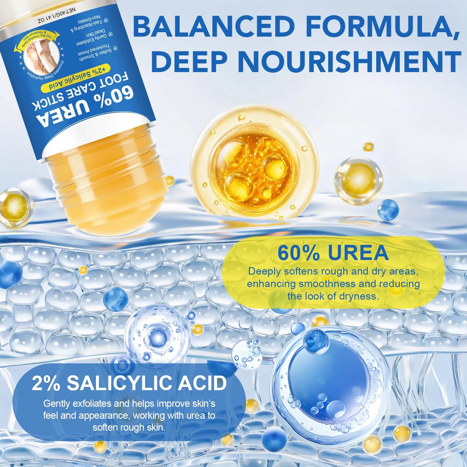 Urea Cream 60 Percent for Feet, Crème Réparatrice pour Peaux Très Sèches et Rugueuses (1PC)