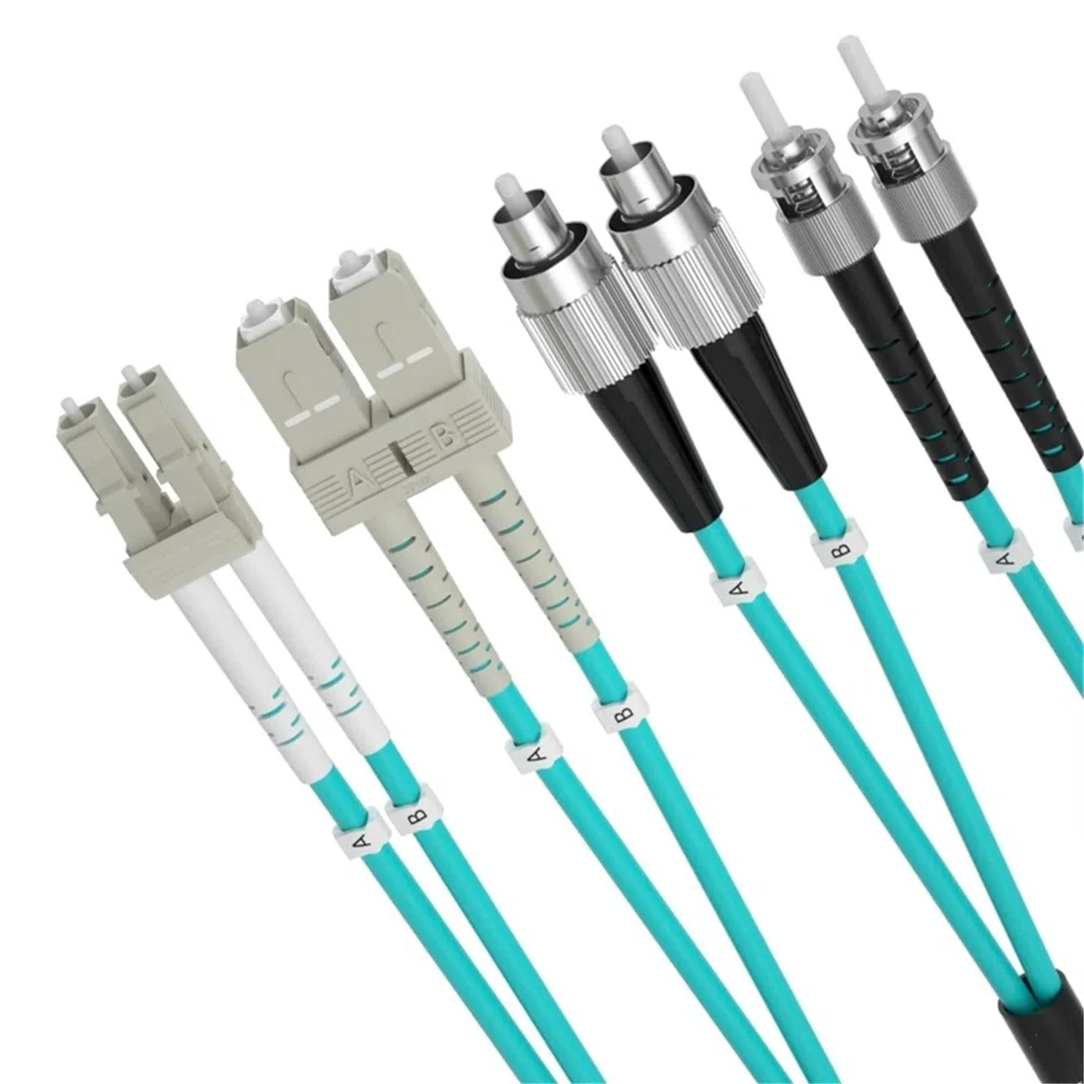 OM4 Câble de raccordement à fibre optique 1-100 m Double Câble 0,2 m 0,5 m LC SC FC ST Câble de raccordement à fibre optique (50 m 1 pièce, LC-LC sans clip)