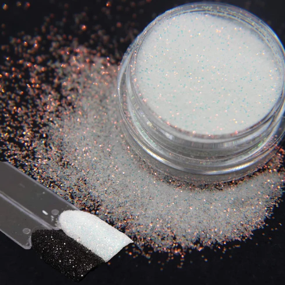 Poudre de pigment pour ongles paillettes holographiques brillantes effet sucre 1 boîte