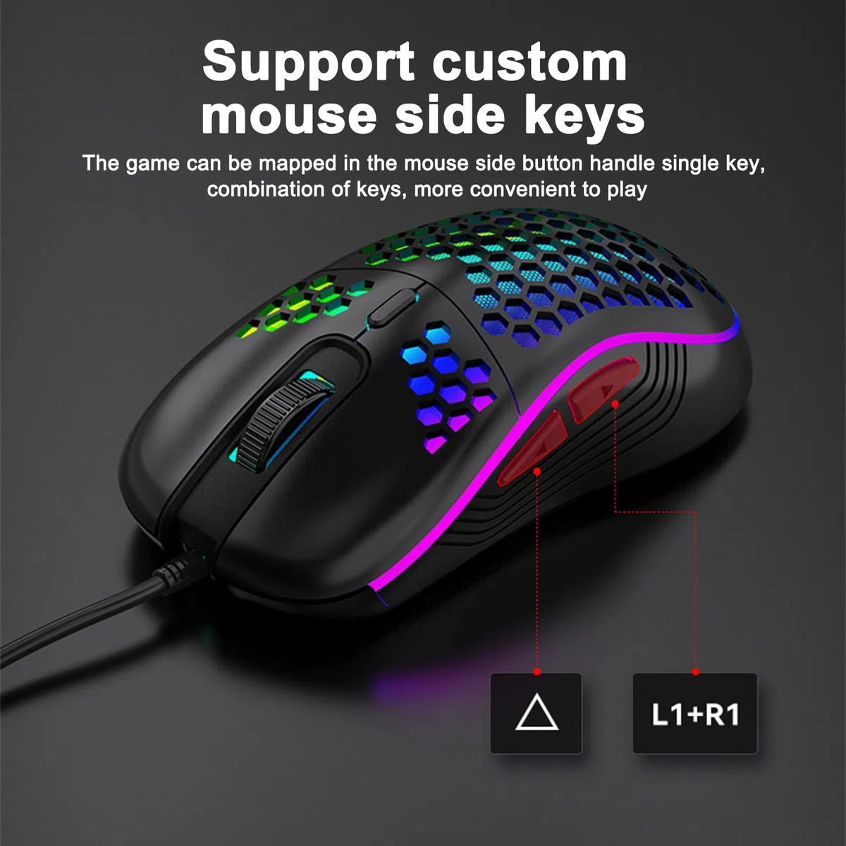 Jiawu Convertisseur de Souris de Clavier de Jeu, Convertisseur de Souris de Clavier ABS, Support Inférieur Pliable Précis, Paramètres Personnalisés Plug and Play pour Console de Jeu
