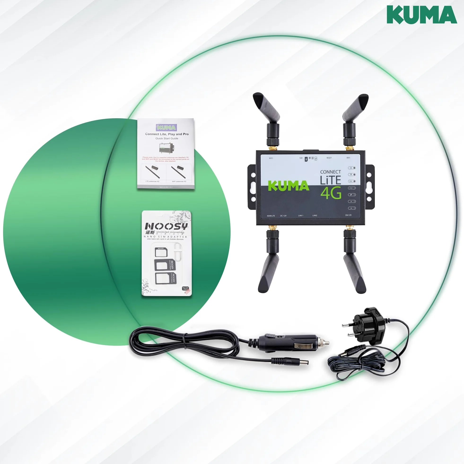 Kuma 4G Routeur Connect Lite Débloqué avec Carte SIM – WiFi Portable 150 Mbps pour Maison, Bureau, Jardin et Voyage – Routeur 4G Kuma LTE Internet Mobile sans Abonnement avec Hotspot Plug&Play