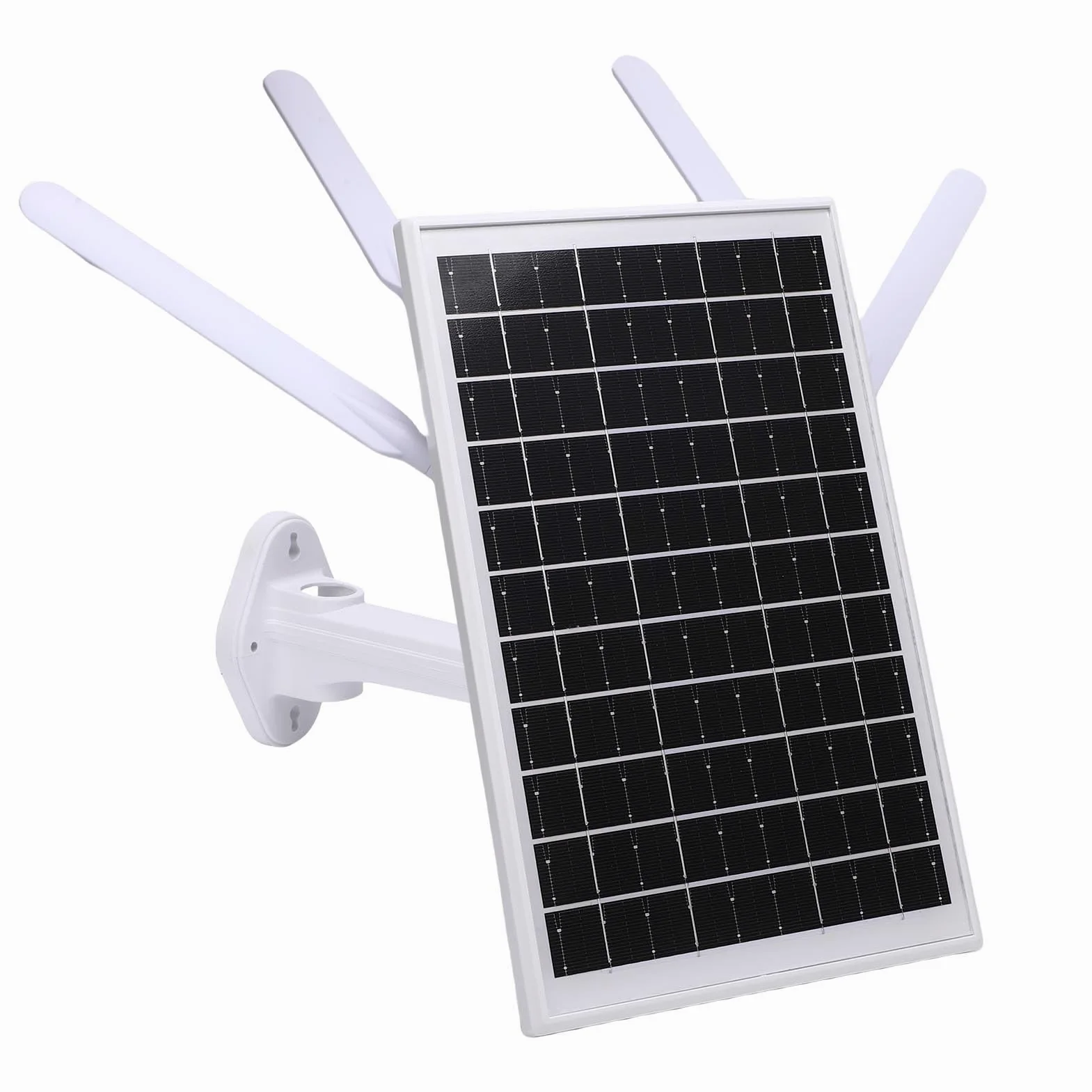 Fockety Routeur Modem 4G LTE à énergie Solaire 12 W avec Emplacement pour Carte SIM, Extension Wi-FI 300 Mbps avec portée Wi-FI de 150 m, antennes externes et Batterie de 18 000 mAh (Antennes Noires)