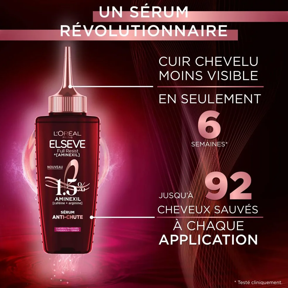 L'Oréal Paris Elsève Sérum Anti-Chute Full Resist Aminexil Caféine Arginine Lot de 3