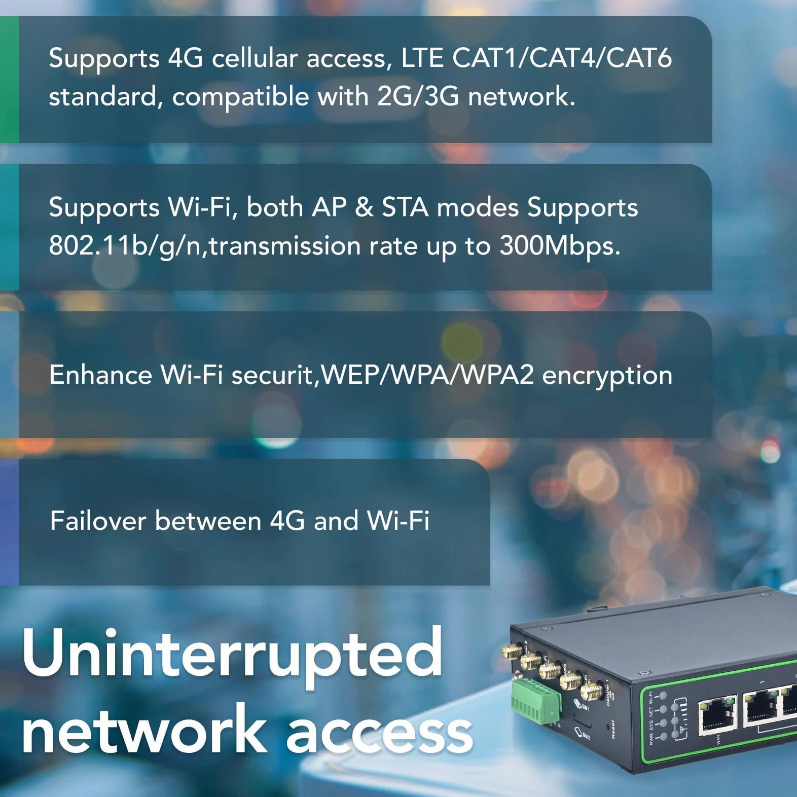 InHand Networks IR305 Routeur VPN industriel Iot LTE 4G (port GNSS et IO)