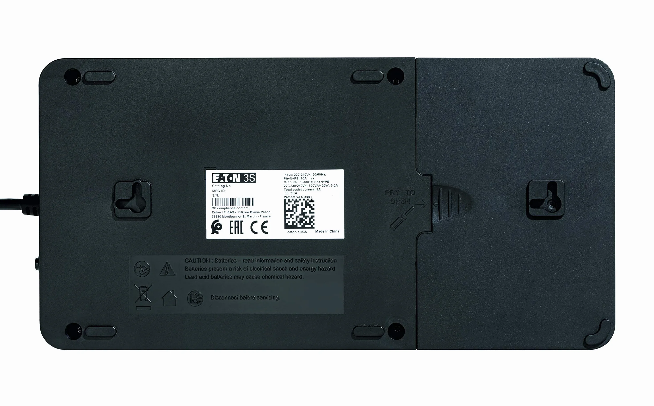 Eaton Onduleur Parafoudre 3S 850 DIN 850VA UPS Alimentation Sans Interruption USB Noir&Blanc