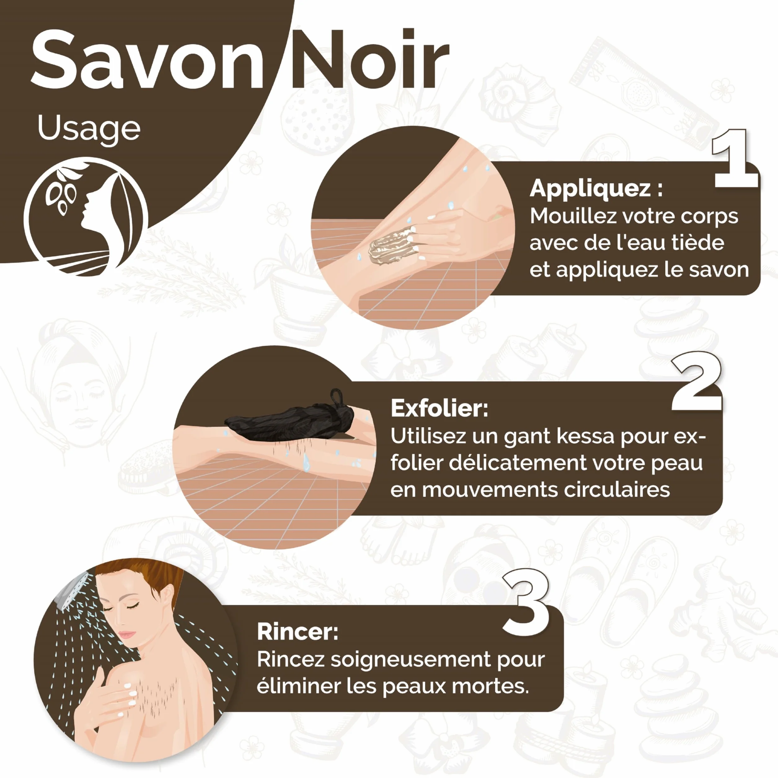 Savon Noir à l'Huile d'Argan Nettoyant Exfoliant 1kg