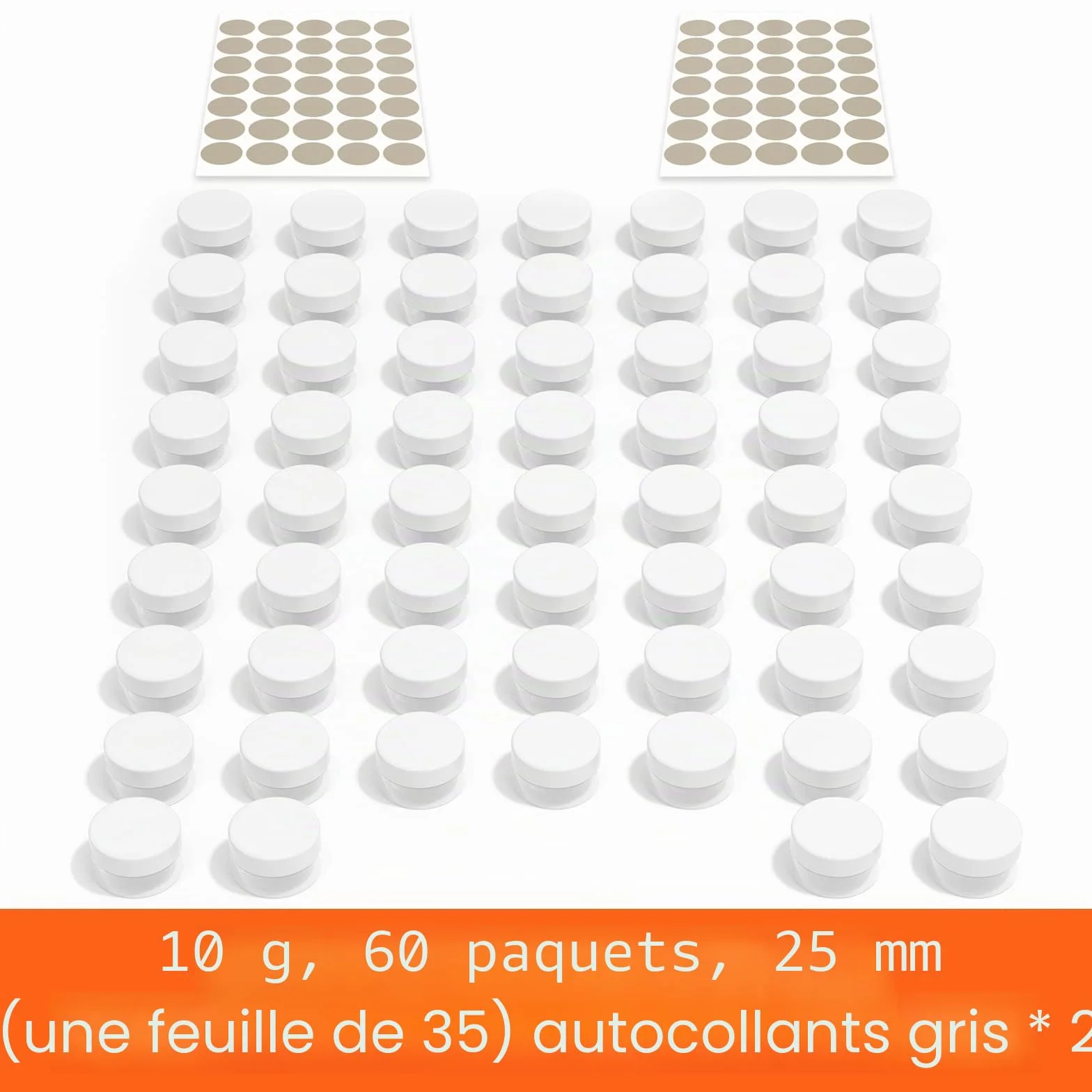 Newaner 60 Pièces Mini Pots Cosmétiques en Plastique 10g10ml Transparent avec Bouchon à Vis, Cannette Vide avec Autocollants
