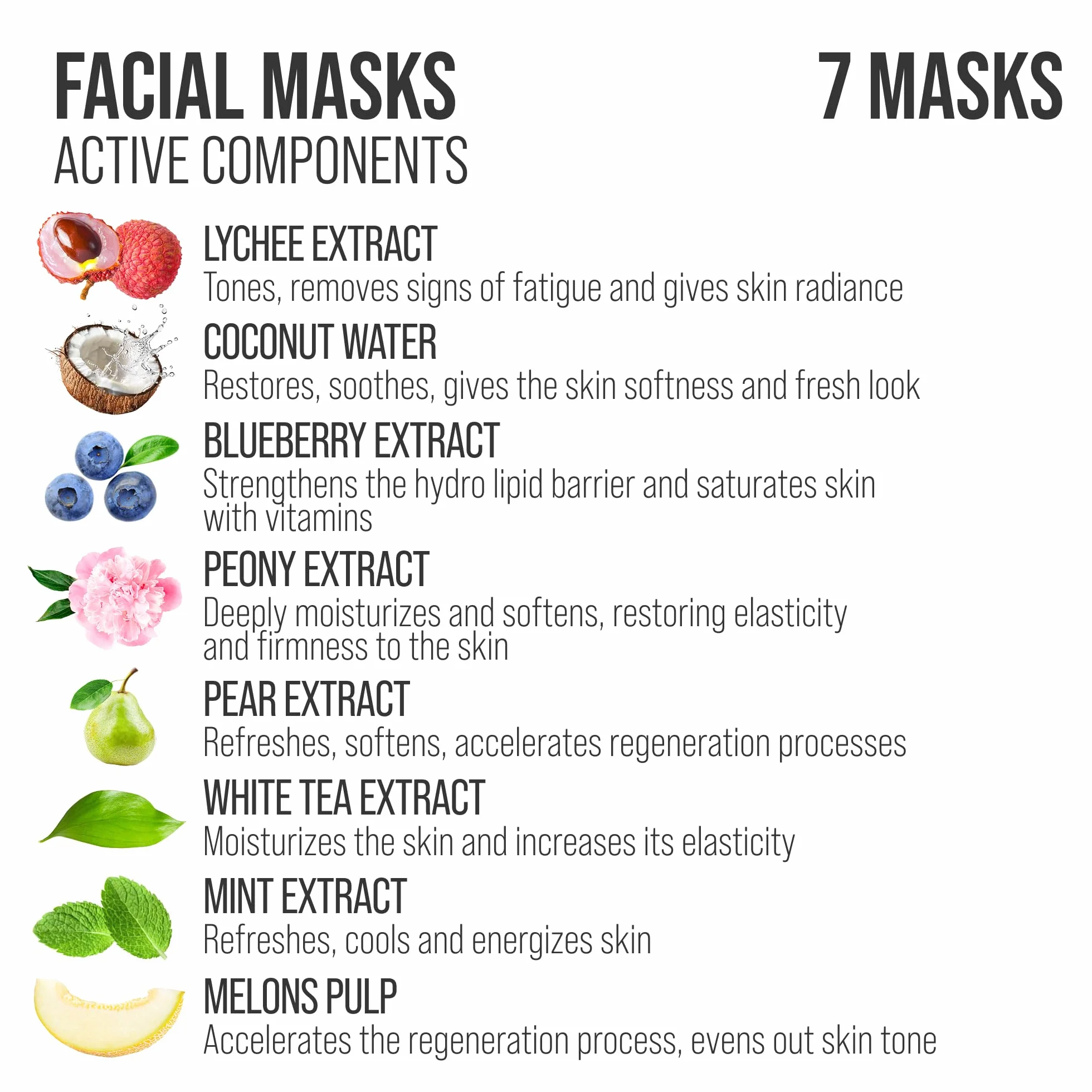 7Days Coffret Cadeau Masques en Feuille Hydratants Nourrissants Visage 7 Pièces