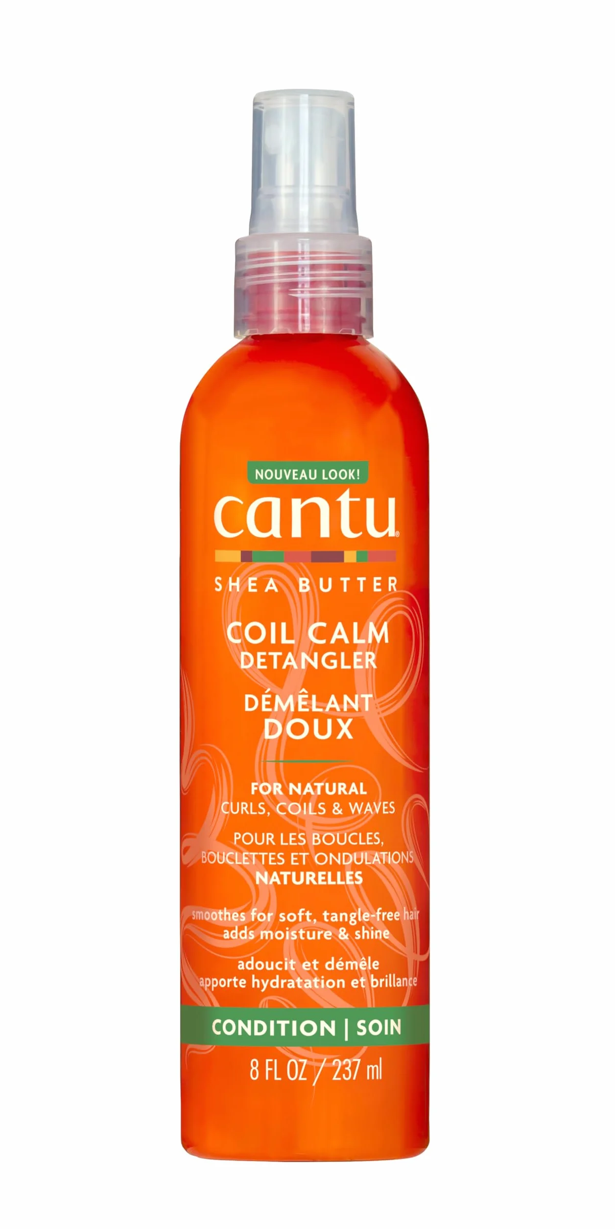 Cantu Coil Calm Soin Démêlant et Apaisant pour Cheveux Naturels, Beurre de Karité, 237 ml