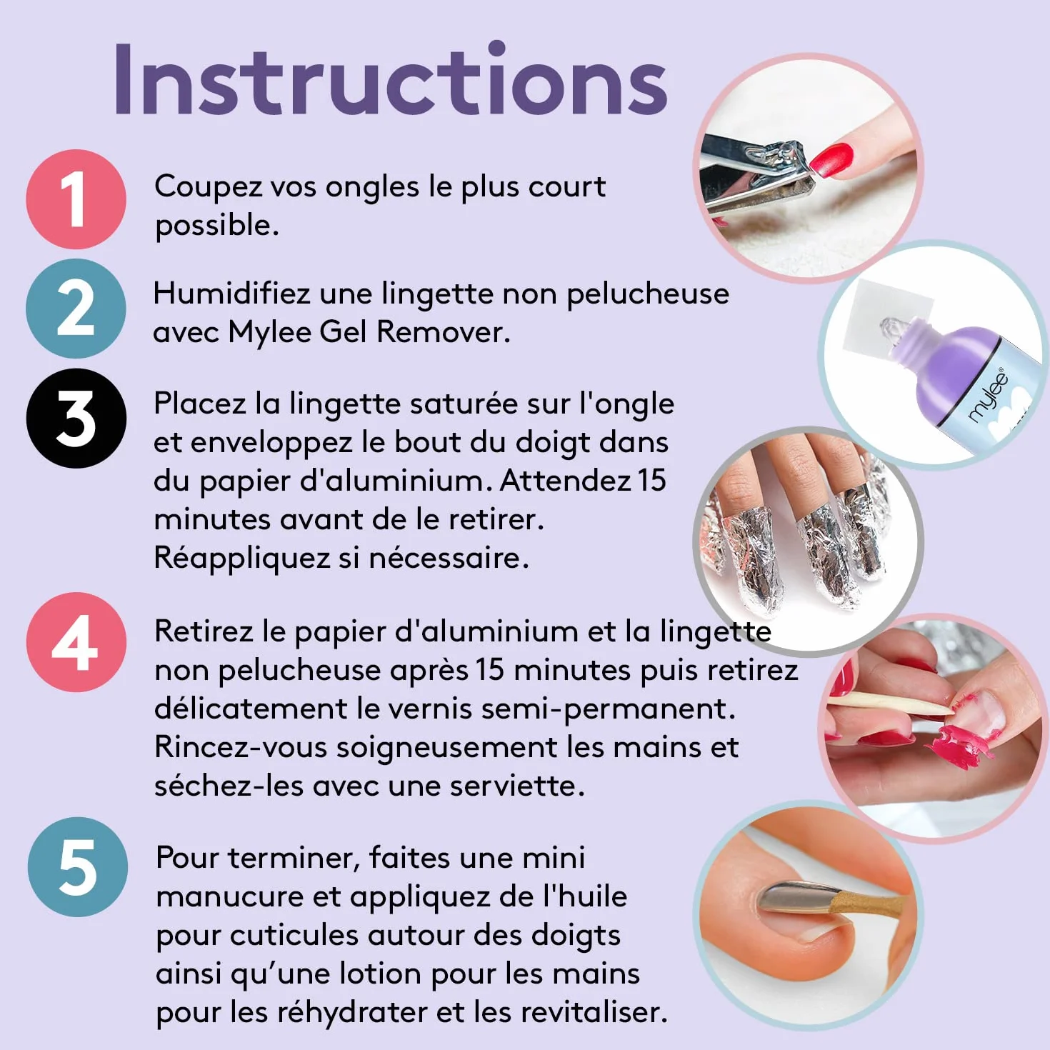 Mylee Dissolvant de Vernis à Ongles Semi Permanent Acetone 250ml UV LED Nettoyant Vernis Gel