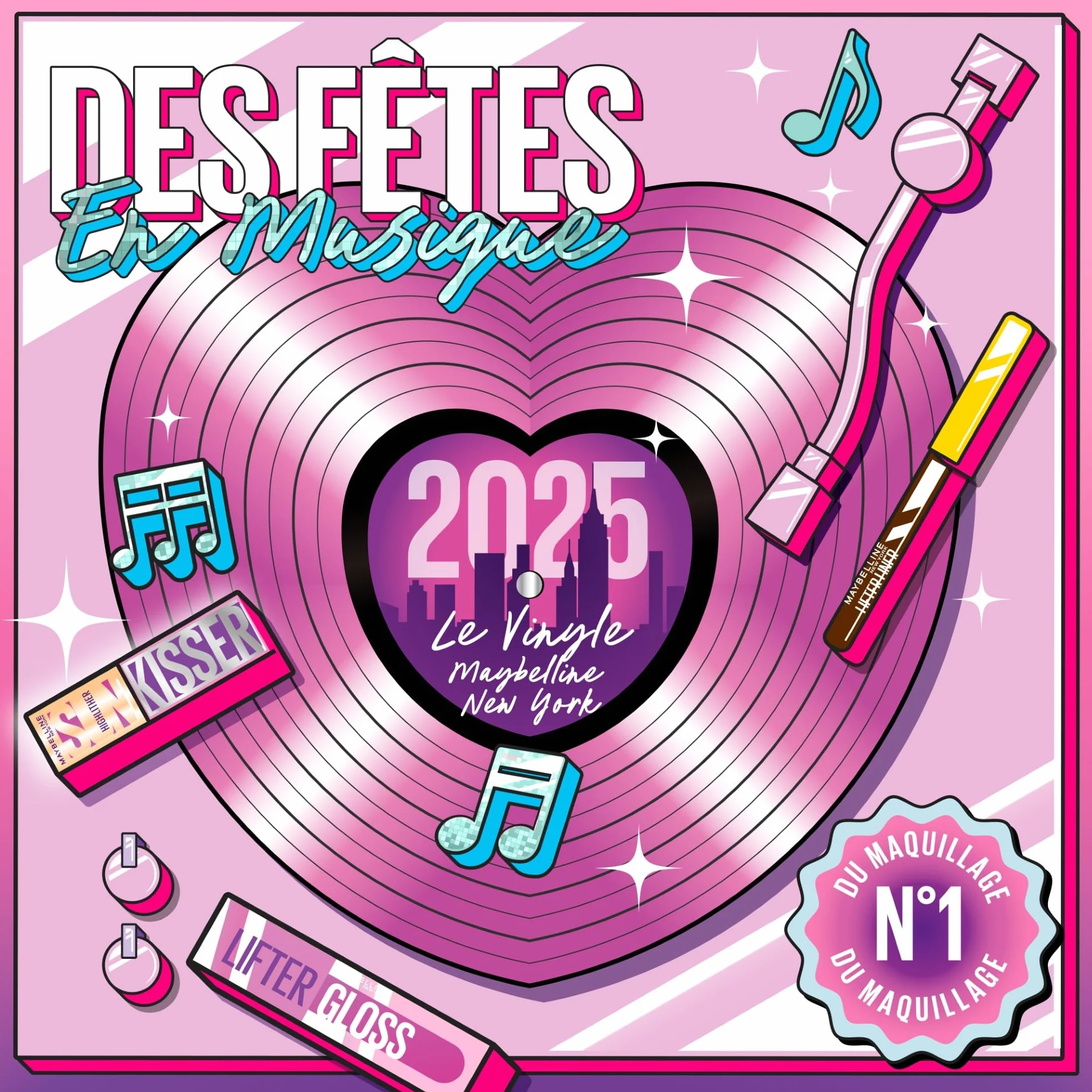 Maybelline New York Calendrier de l'Avent 2025 Coffret 24 Produits de Maquillage Teint Regard Lèvres Ongles