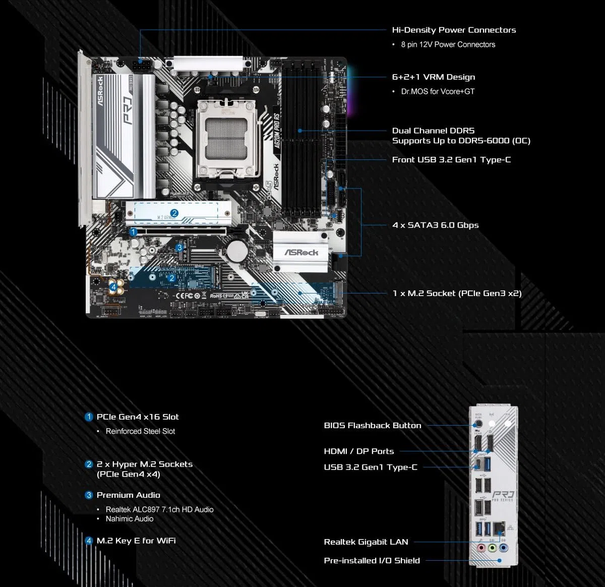 ASROCK A620M Pro RS AM5