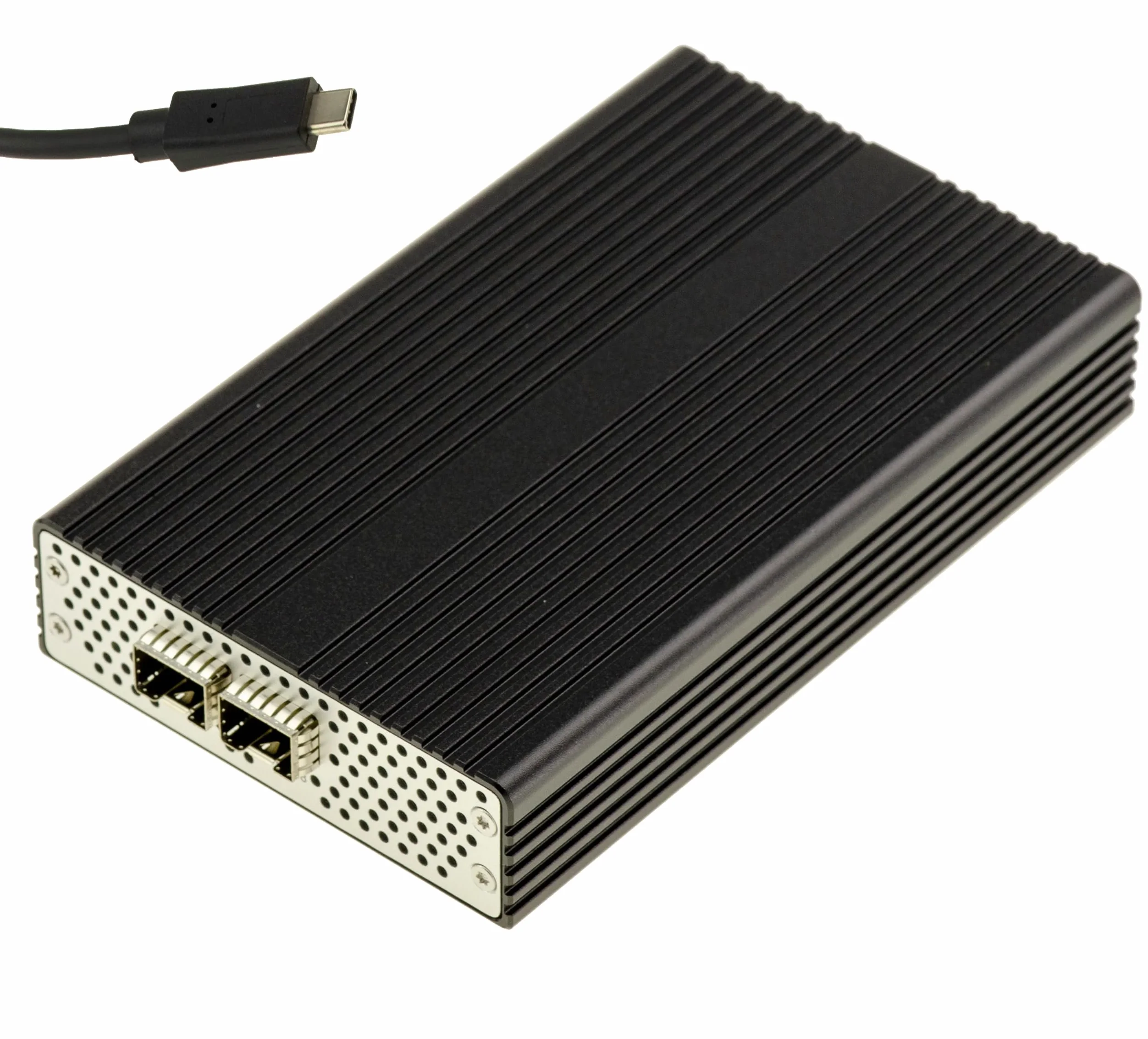 KALEA-INFORMATIQUE Cordon Thunderbolt USB4 40G vers 2 Ports SFP28 25G | Convertisseur USB4 ou Thunderbolt 3/4/5 vers fibre 25G SFP28 avec chipset Mellanox ConnectX-4Lx, chainage Daisy Chain