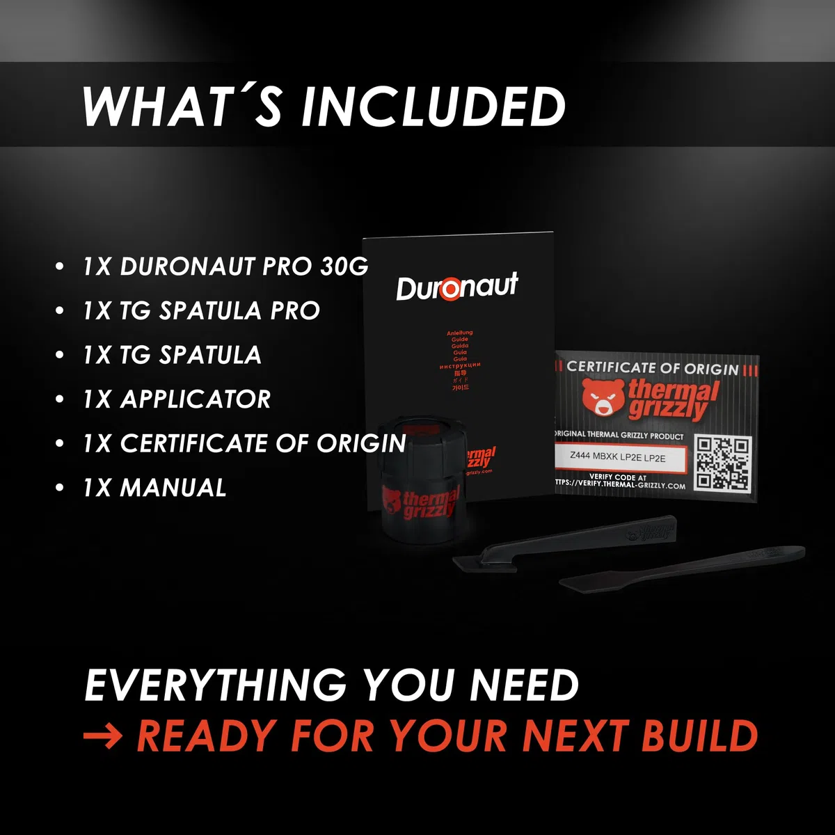 Thermal Grizzly Duronaut Pro 30g pâte Thermique CPU GPU