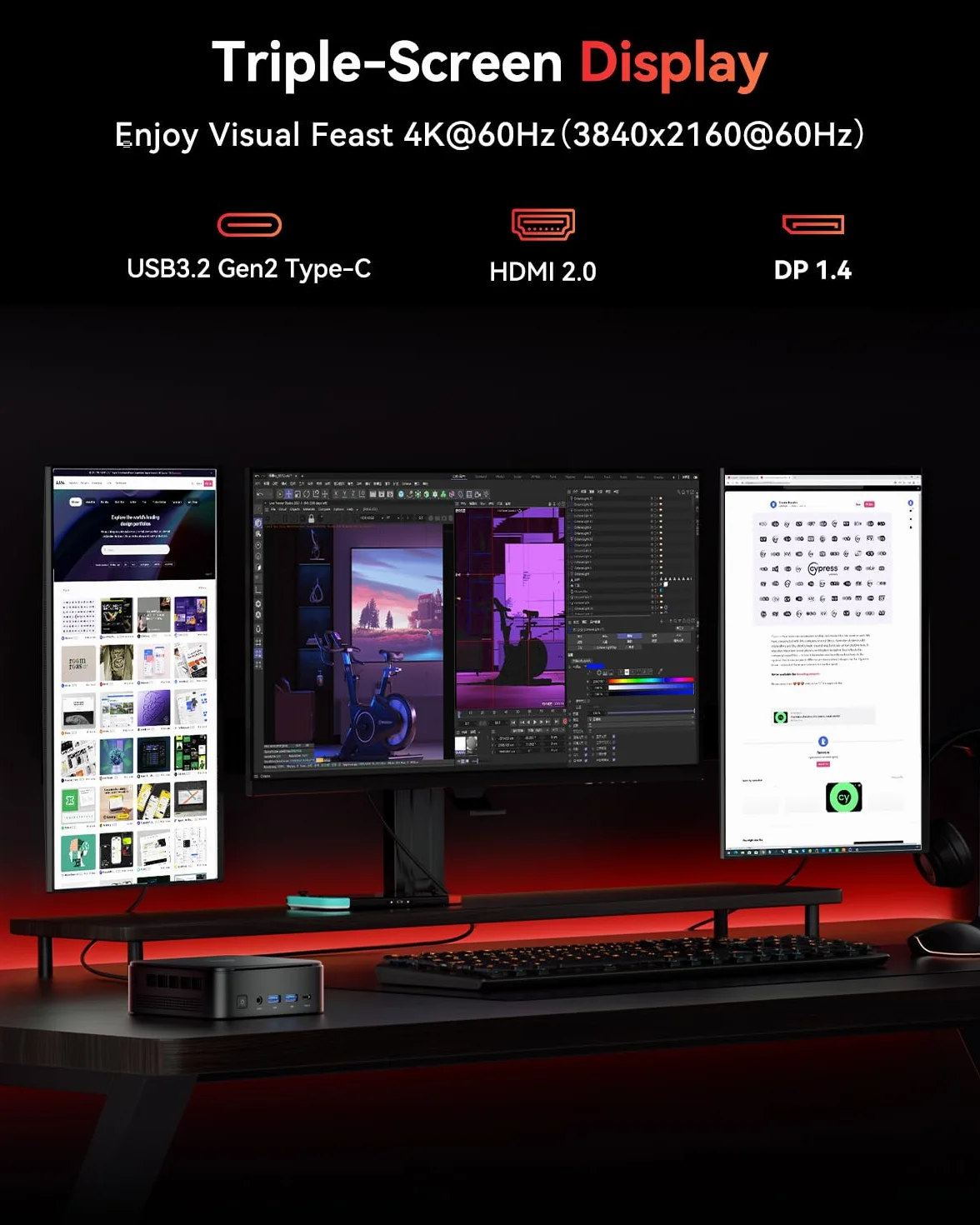 NiPoGi E3B Mini PC, ΑΜD Ryzen 5 7430U(6C/12T), 32Go(16Go*2) DDR4, 512Go SSD | Max 4.3GHz, W-11 PRO, WiFi 6 & BT 5.2, 4K Triple Display, Support VESA, Mini Ordinateur pour le Bureau, l'Étude et la Maison