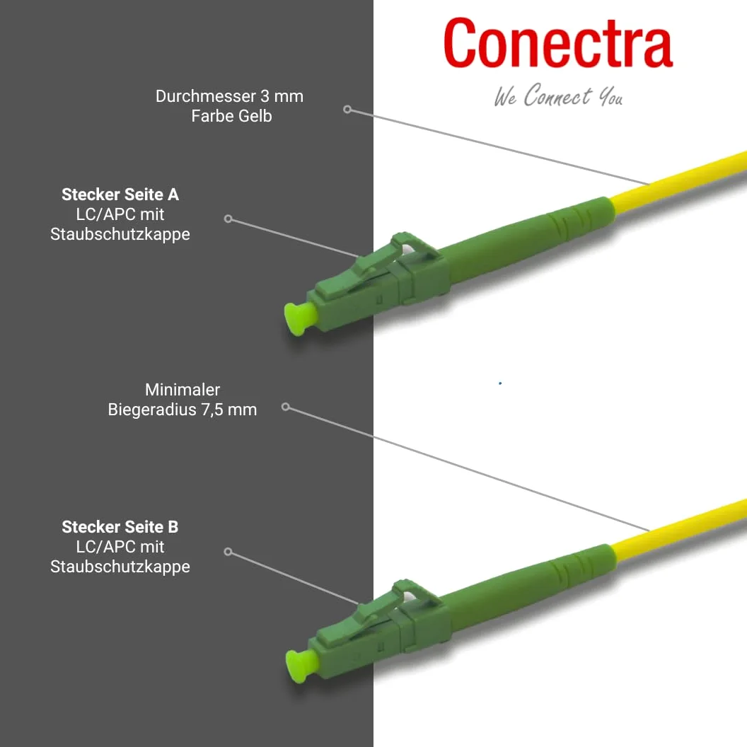 75m Câble Fibre Optique | LC/APC - LC/APC | Jaune | Idéal pour les réseaux domestiques FTTH | Compatible avec Orange, SFR, Bouygues Telecom, Free | Rallonge Câble (Longueur 75 Mètres)