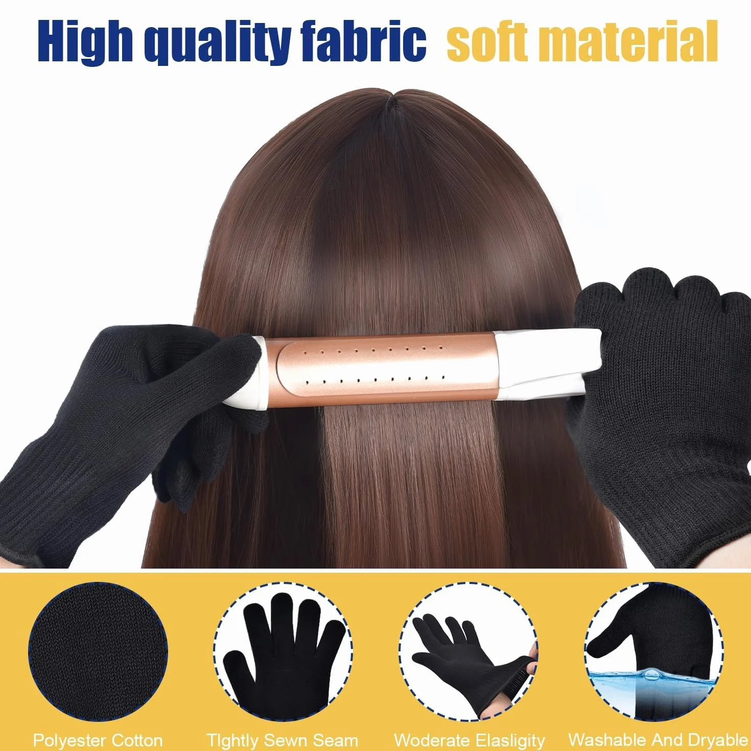 Gants Professionnels Résistants à la Chaleur Lot de 2 - Anti Chaleur Coiffeur Extensible