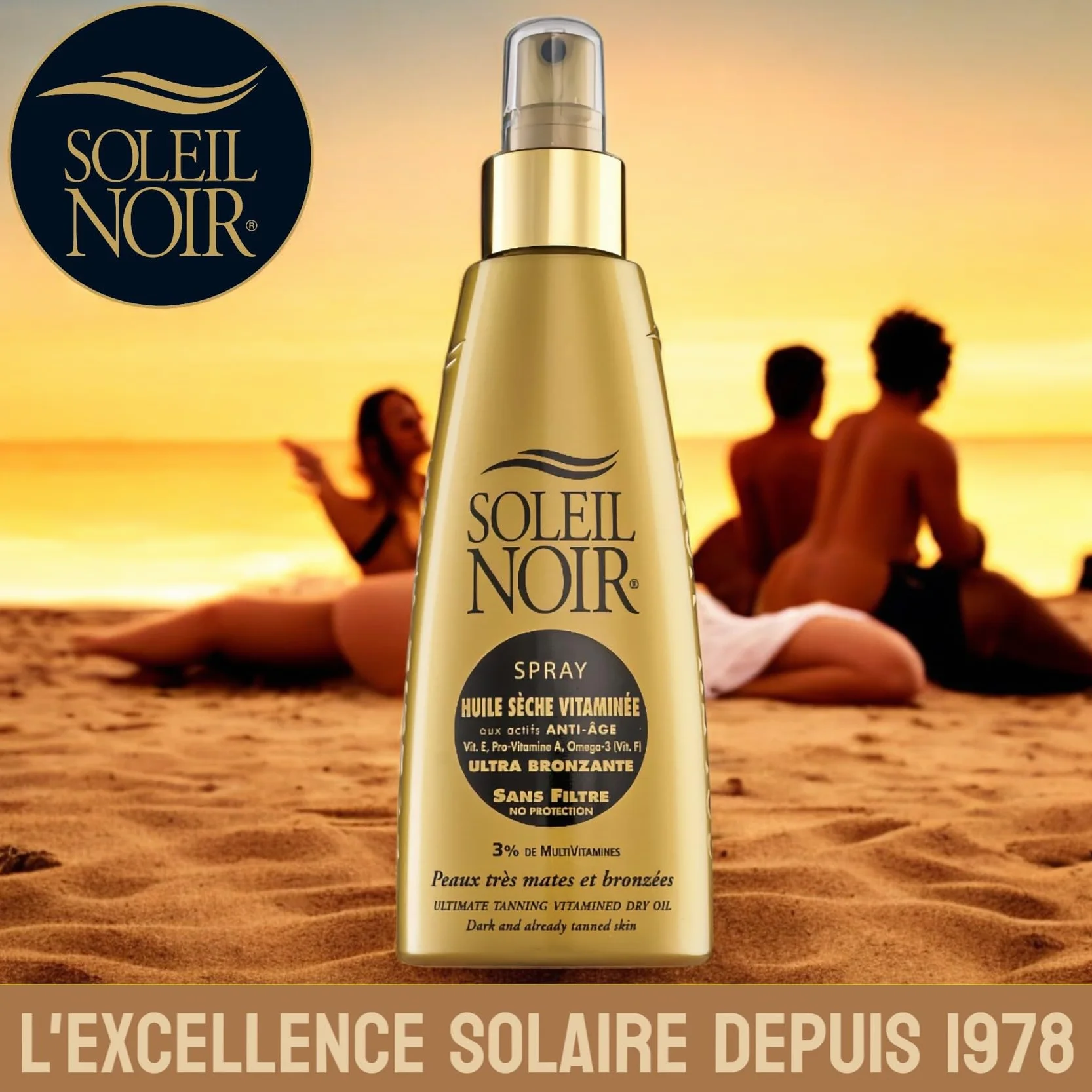 Soleil Noir Huile Sèche Ultra-Bronzante Vitaminée 150 ml