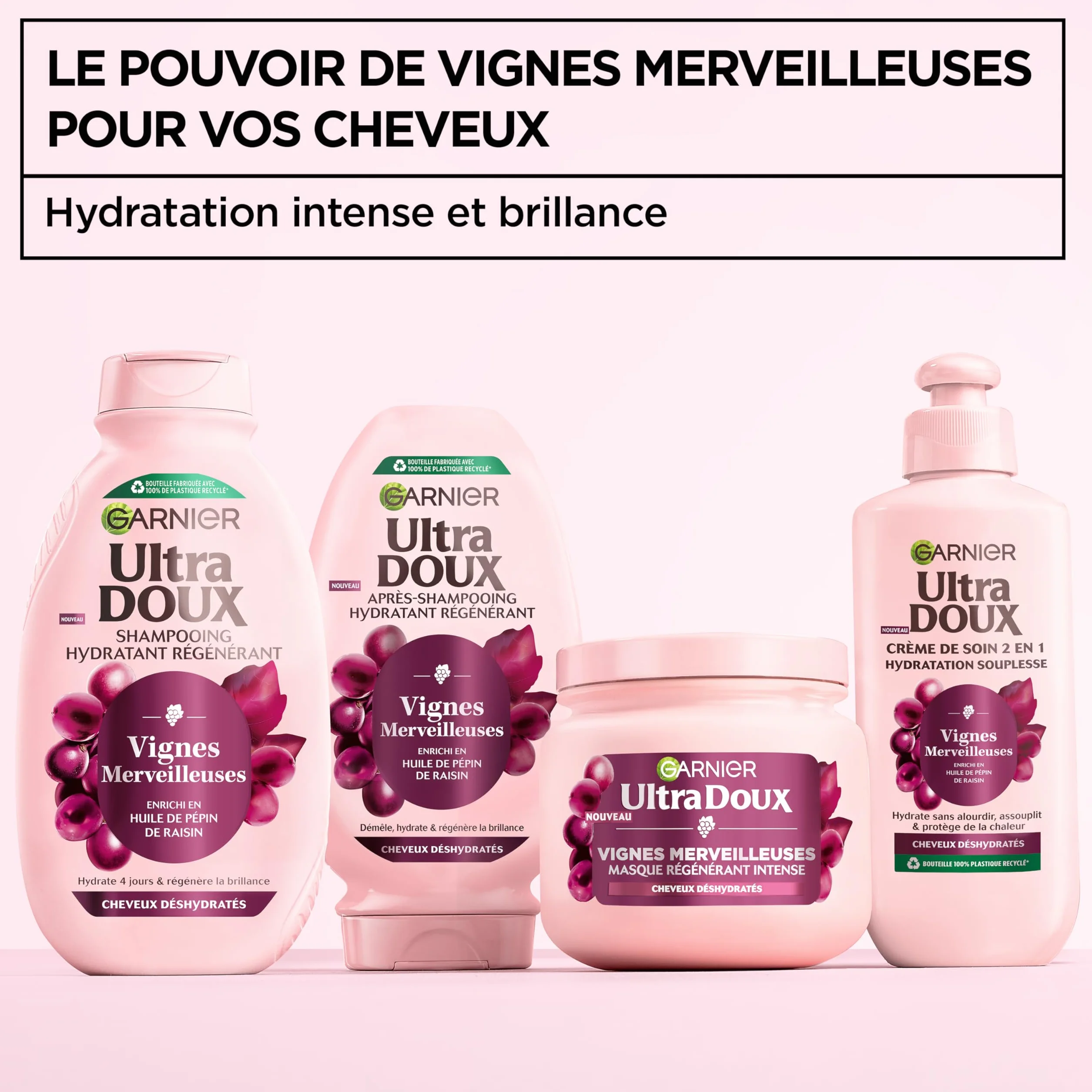 Garnier Ultra Doux Vignes Merveilleuses Crème de Soin 2-en-1 Cheveux Déshydratés 200 ml