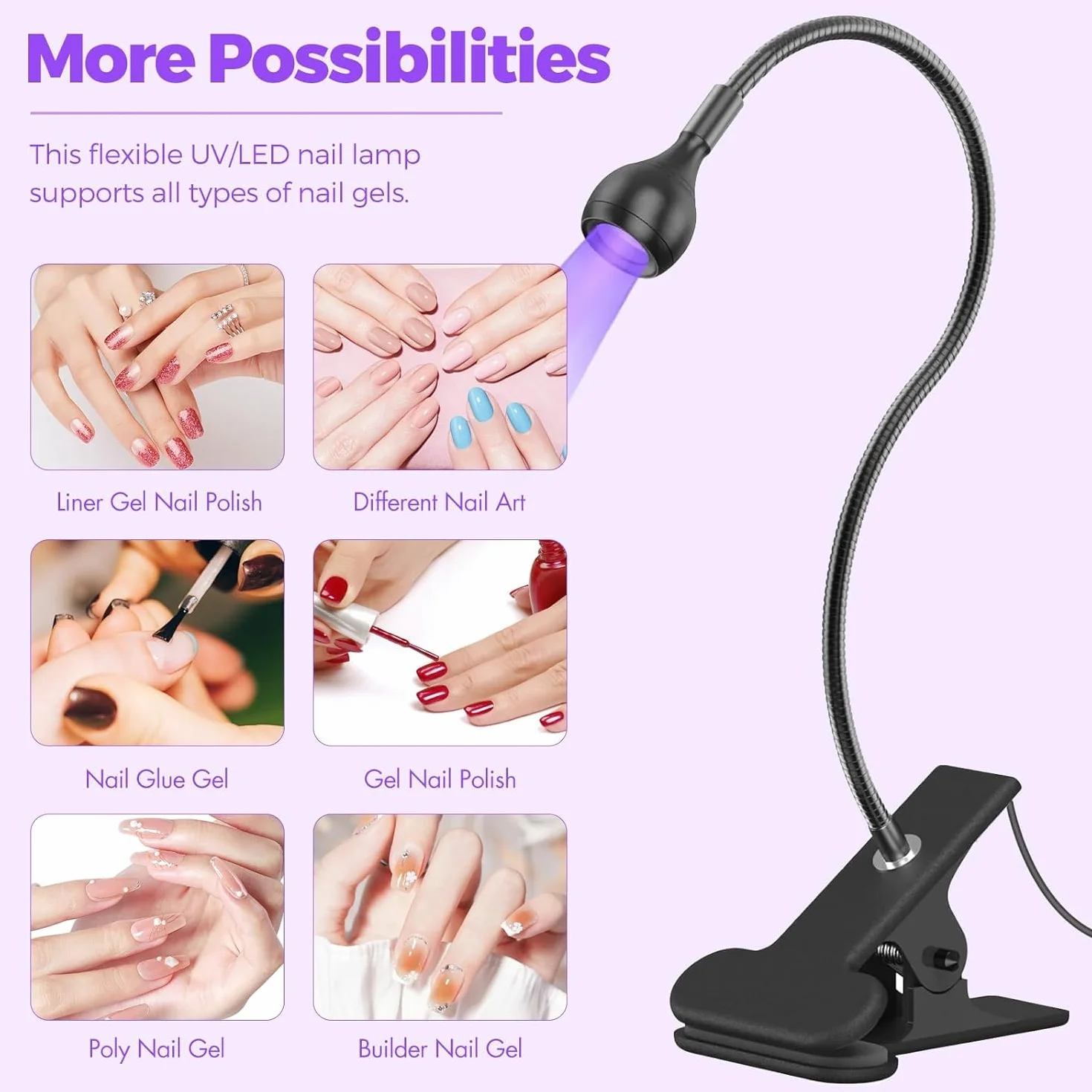 Lampe UV Ongles Gel 5W Mini Sèche Ongles Professionnel avec Tête Rotative 360°