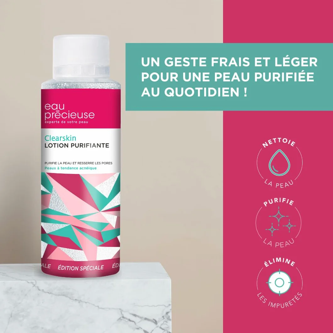 Eau Précieuse Lotion Purifiante Clearskin Edition Spéciale 375 mL Triple Action Peaux Acnéiques