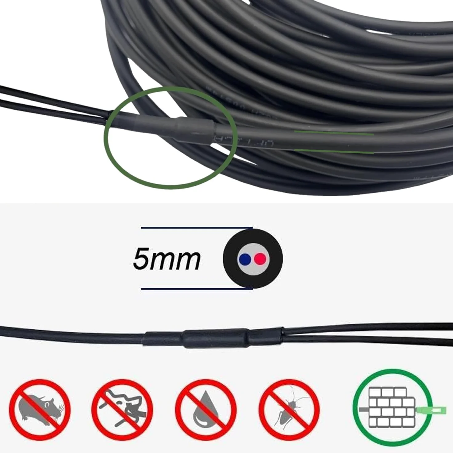 100m Câble Fibre Optique LC UPC vers LC UPC OM3 Duplex Multimode 50/125 µm LSZH Noir 5mm Faible Atténuation pour Routeur ONT et Centre de Données