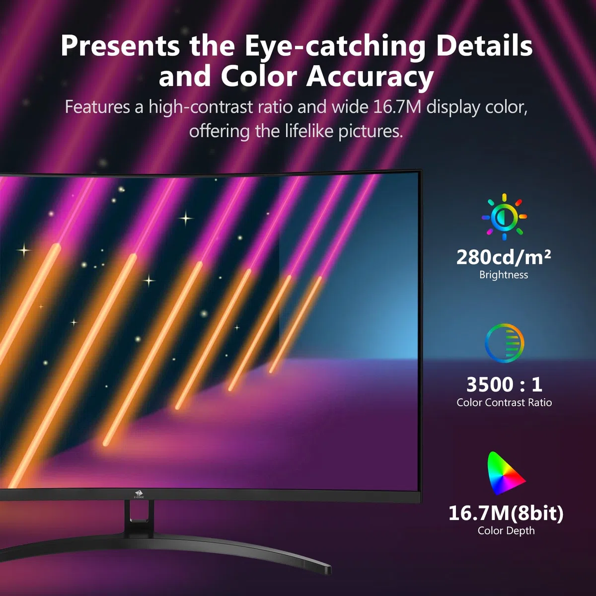 Z-Edge Ecran Pc Gamer Incurvé 32" 240Hz FHD 1500R 1ms FreeSync Grand Écran