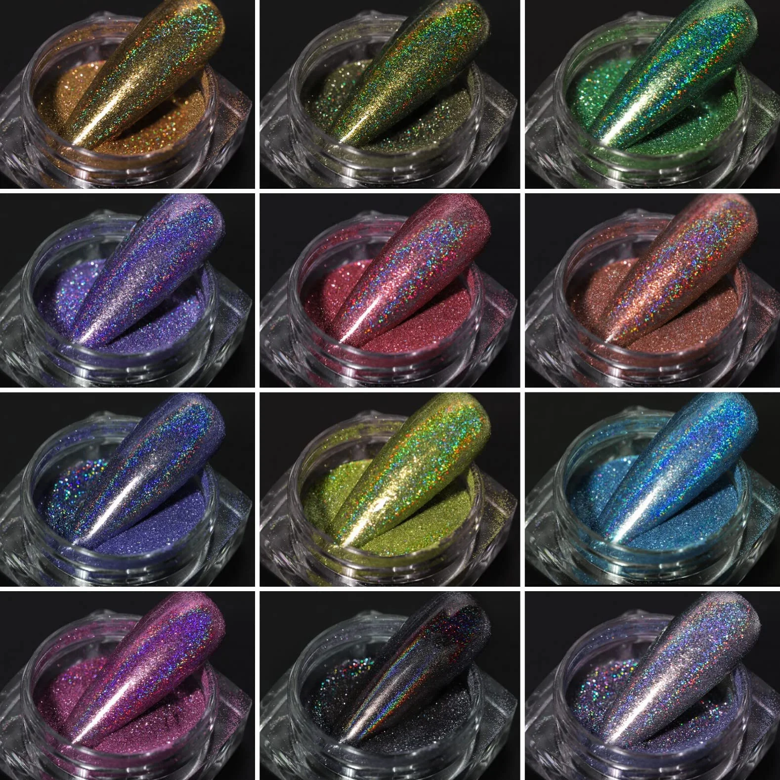 Boîte Poudre Chrome Ongle Effet Miroir, Nail Art Paillette Manucure Décoration Ongle