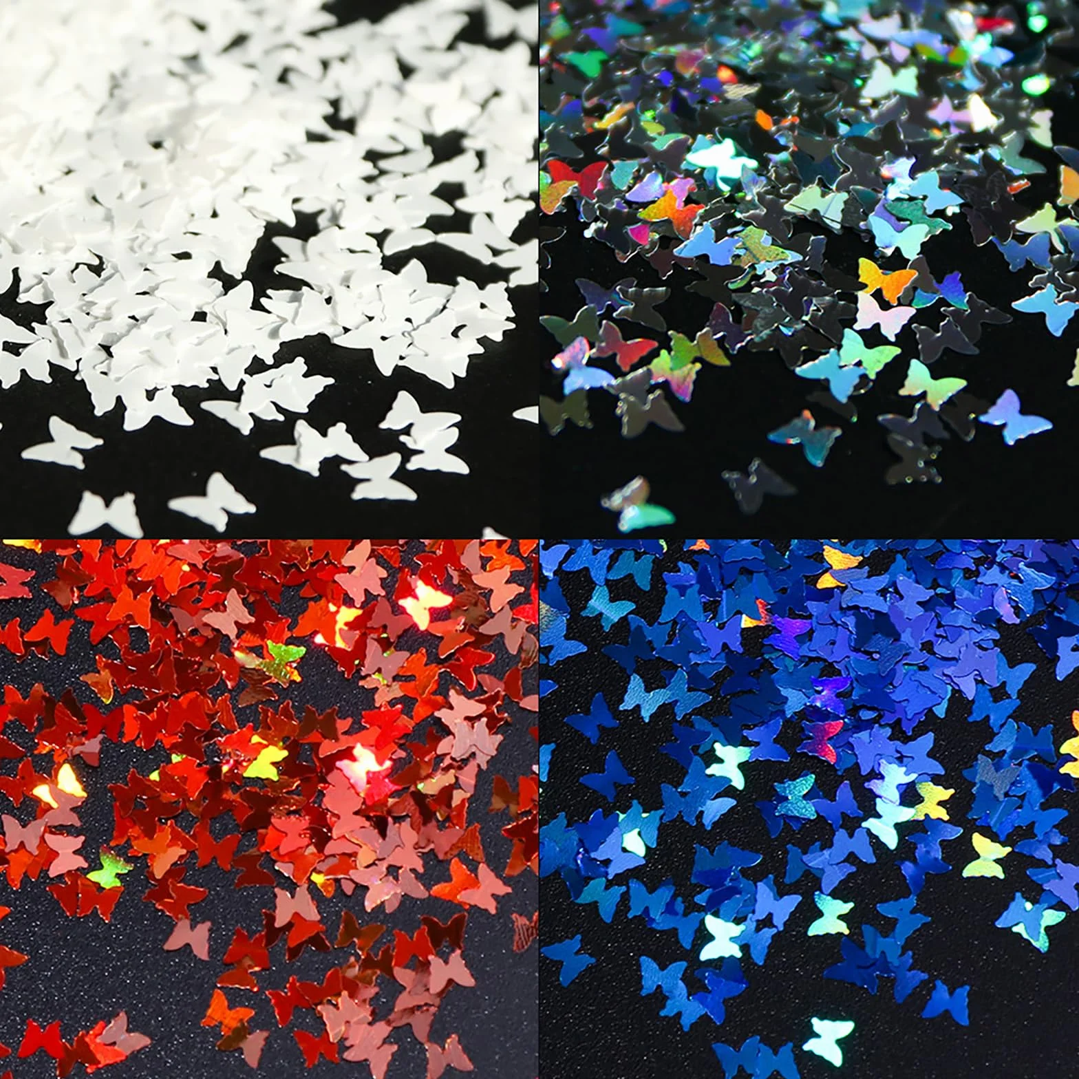 Paillettes 12 Couleurs Holographiques Glitter Nail Art 3D Papillon