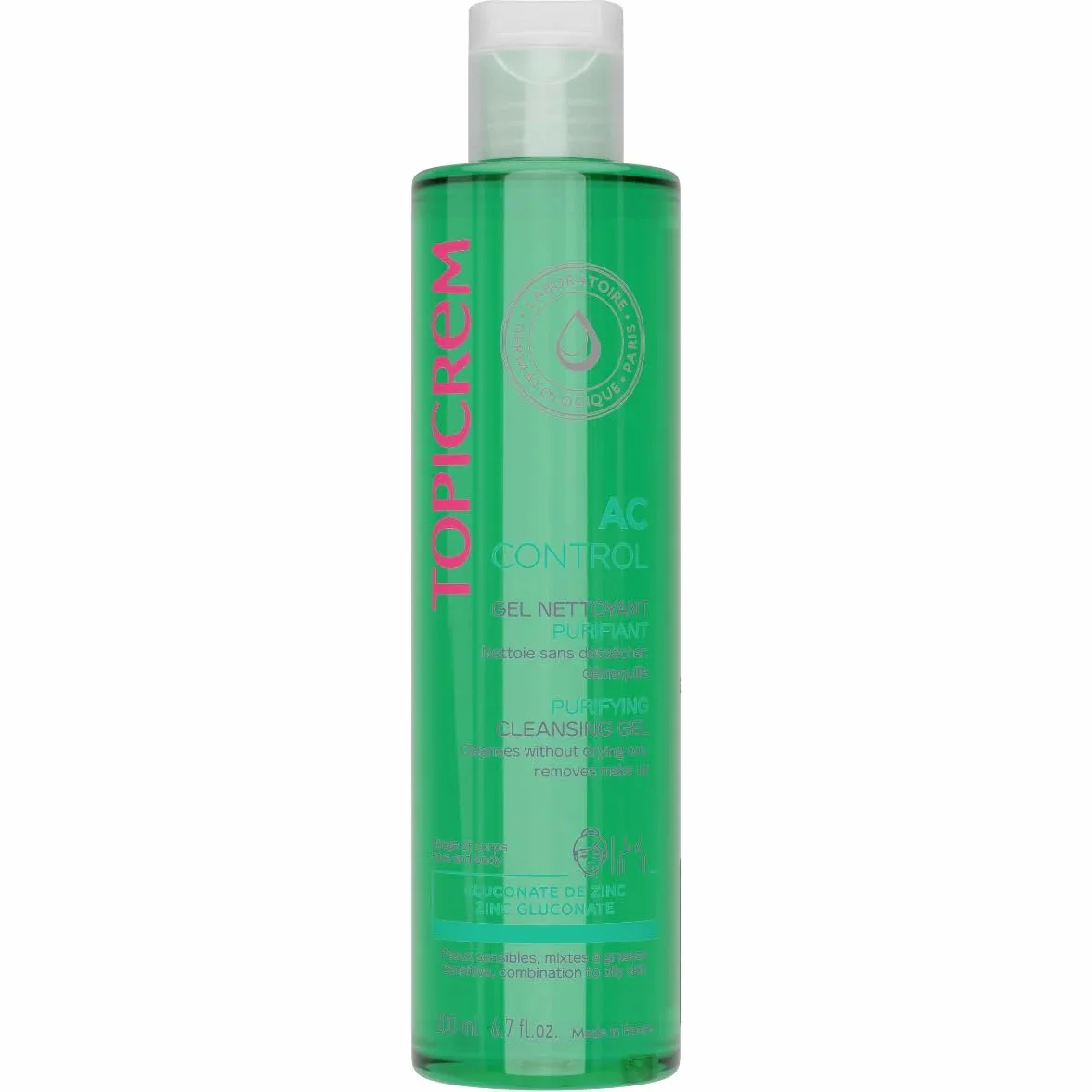 Topicrem AC Gel Nettoyant Purifiant 400 ml Peaux Sensibles Mixtes à Grasses