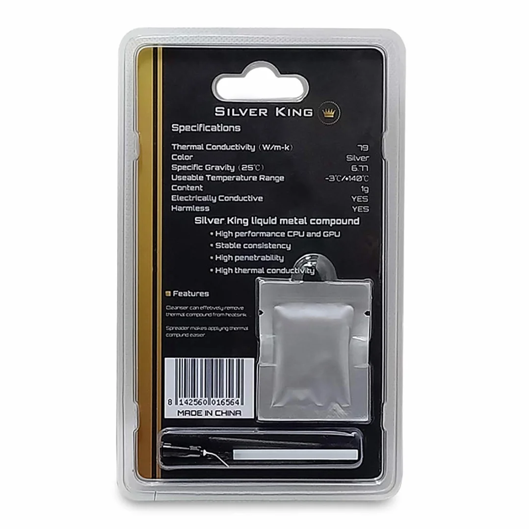 Pâte Thermique Métal Liquide 79 W/MK Silver King, 1 gramme
