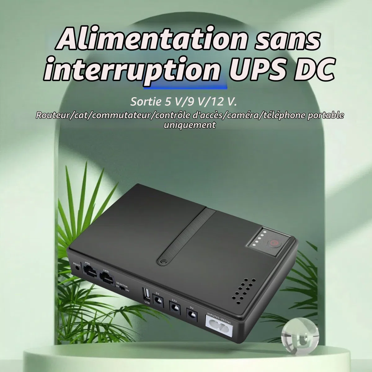 UPS 5 V 15 V 24 V POE 5 V 9 V 12 V Alimentation sans Interruption, Sortie USB 18 W DC Mini UPS Batterie de Secours pour Modem Optique de Routeur de Caméra, Système UPS de Veille