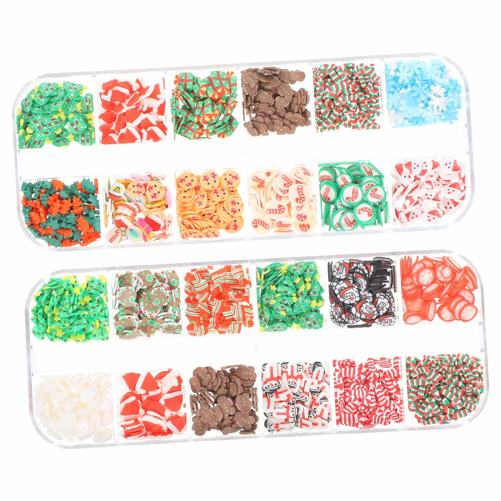 Boîtes Décorations Ongles Pâte Polymère Noël Accessoires DIY Festive Hivernale