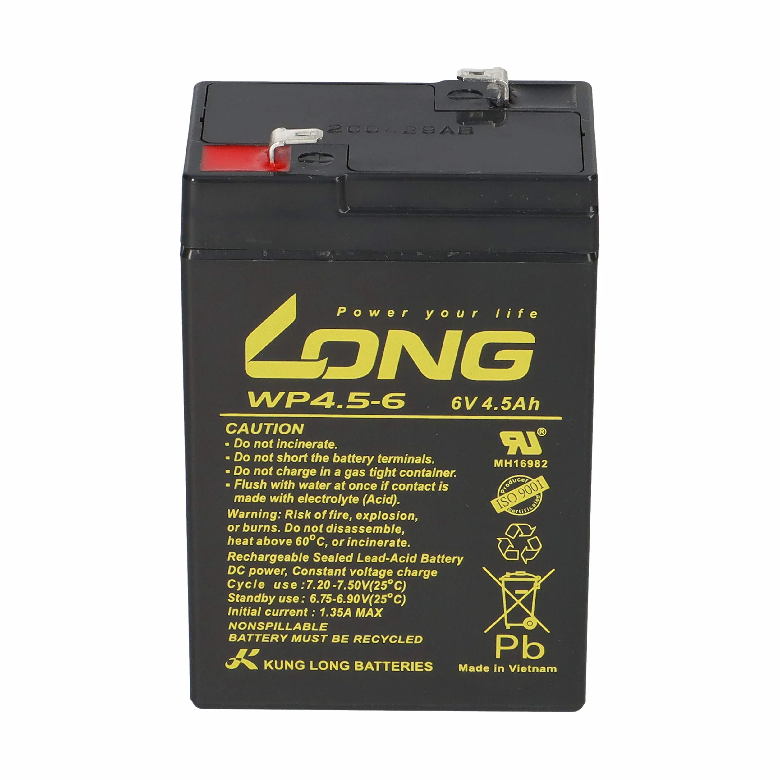 Batterie AGM 6 V 4 Ah compatible LC-R064R5P 3-FM-4,5