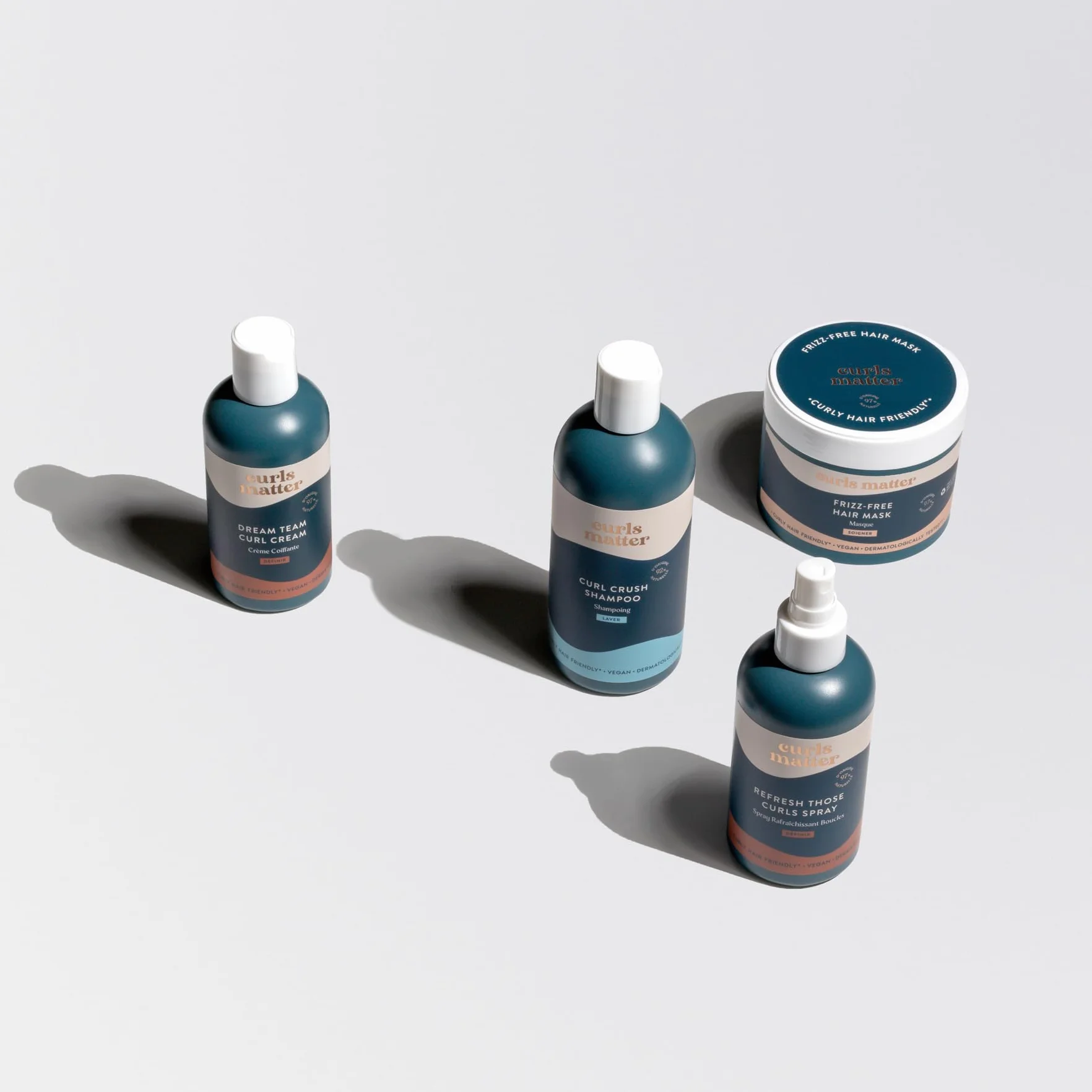 Curls Matter Kit Soin Cheveux Bouclés Routine Complète Boucles Souples Définies Hydratées 90% d'origine naturelle