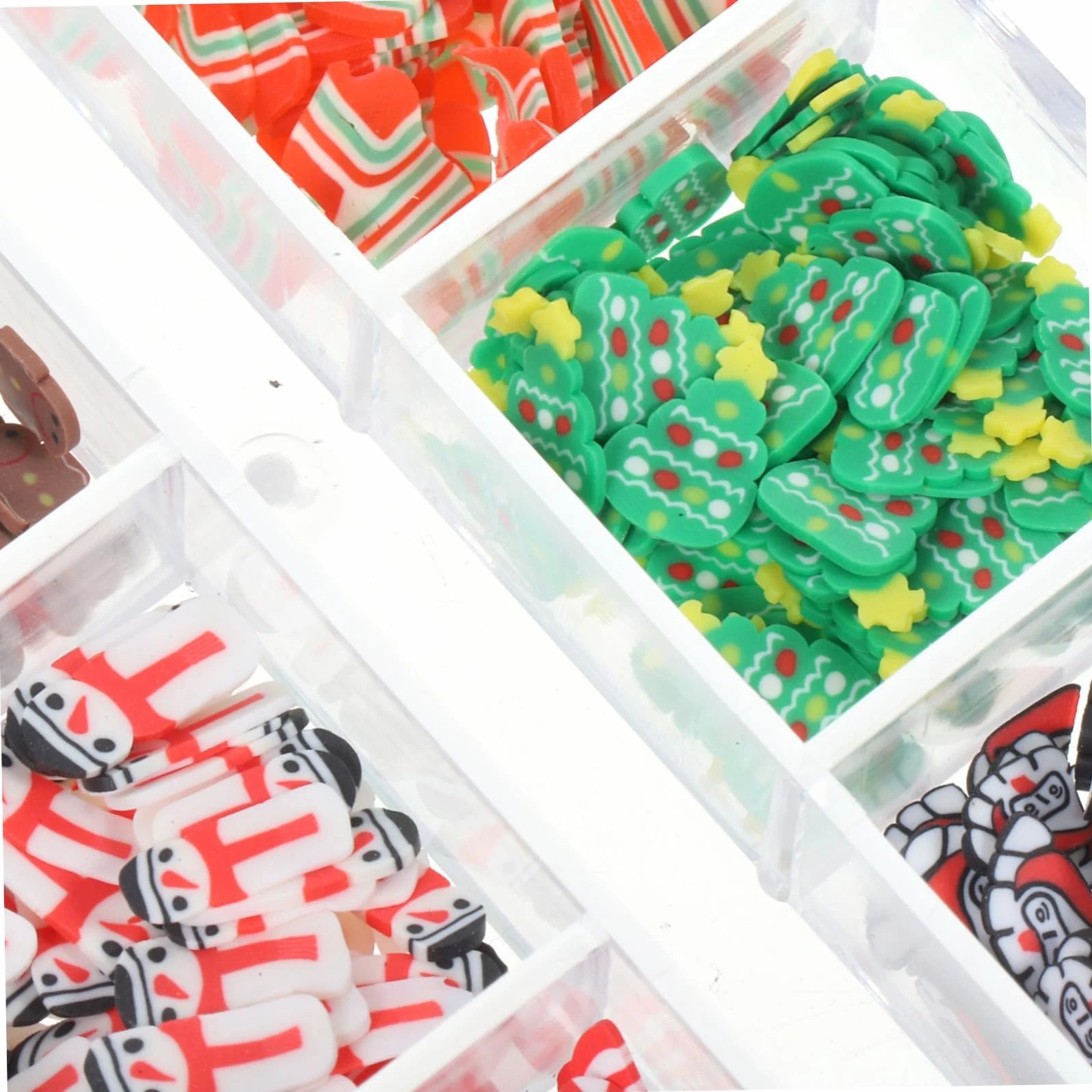 Boîtes Décorations Ongles Pâte Polymère Noël Accessoires DIY Festive Hivernale