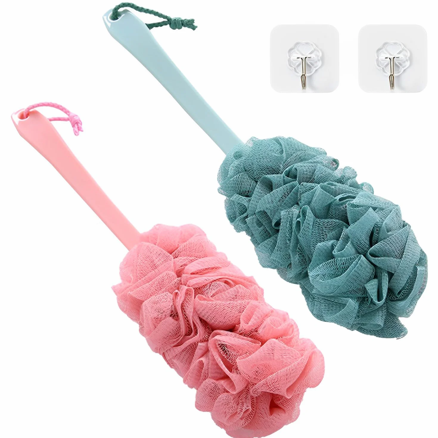 Lot de 2 brosses de bain à long manche pour douche