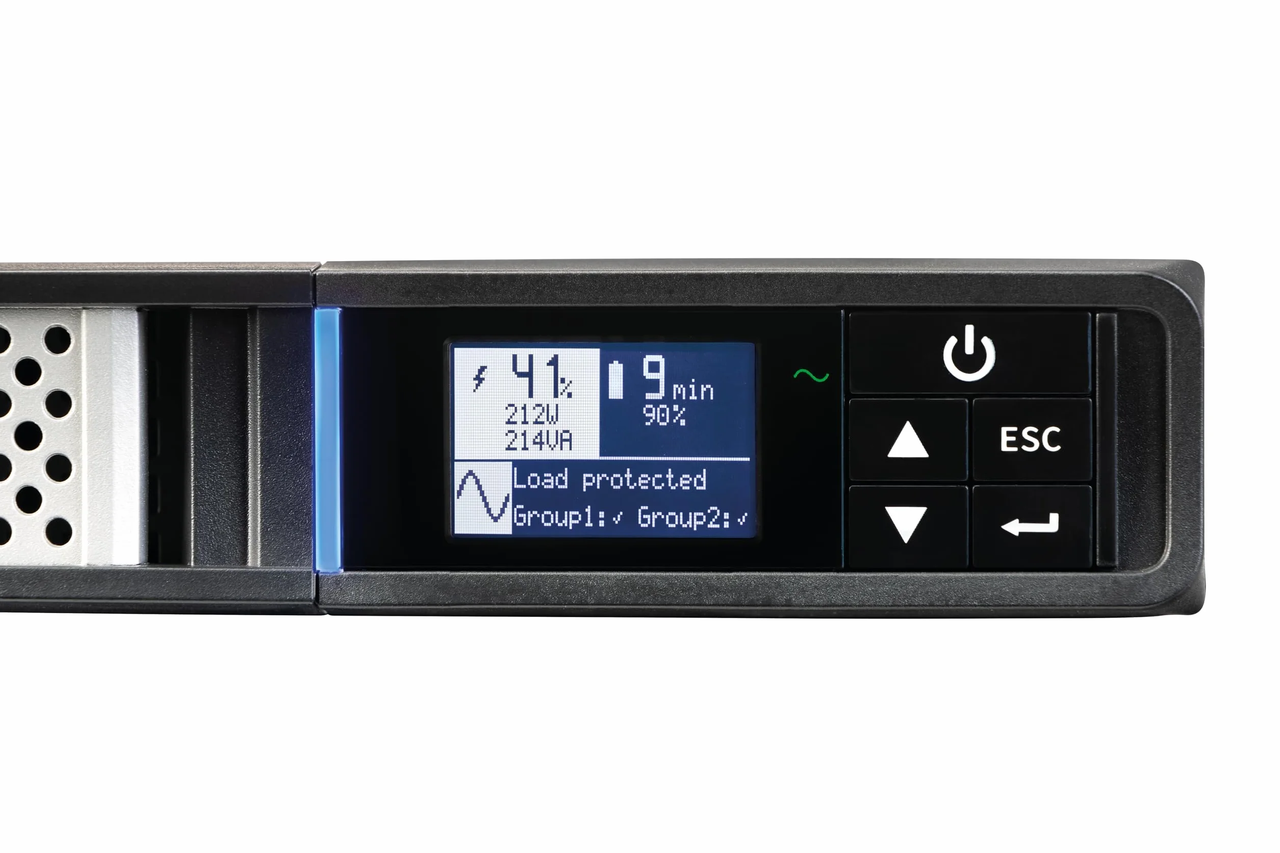 Eaton Onduleur 5P 650 IR G2 Line Interactive UPS Rack 1U 650VA 4 Prises IEC C-13 10A Parasurtenseur Batterie Ecran LCD Graphique Noir
