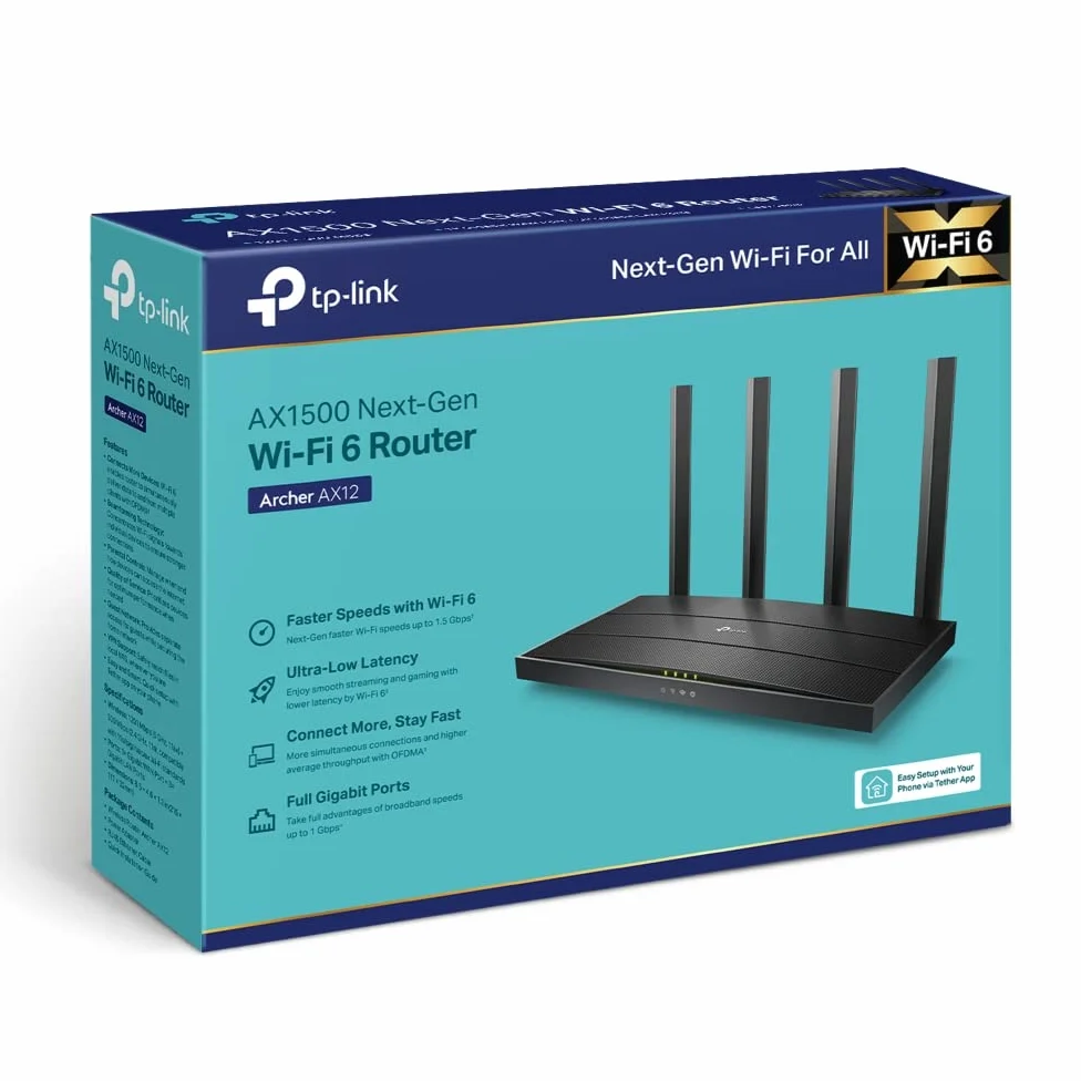Routeur Tp Link Archer AX12 Technologie sans fil WiFi 6