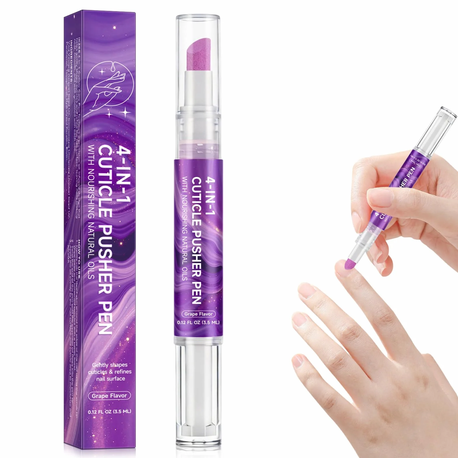 Repousse-cuticules Crayon d'huile Stylo enlever cuticules Gommage doux Arôme raisin