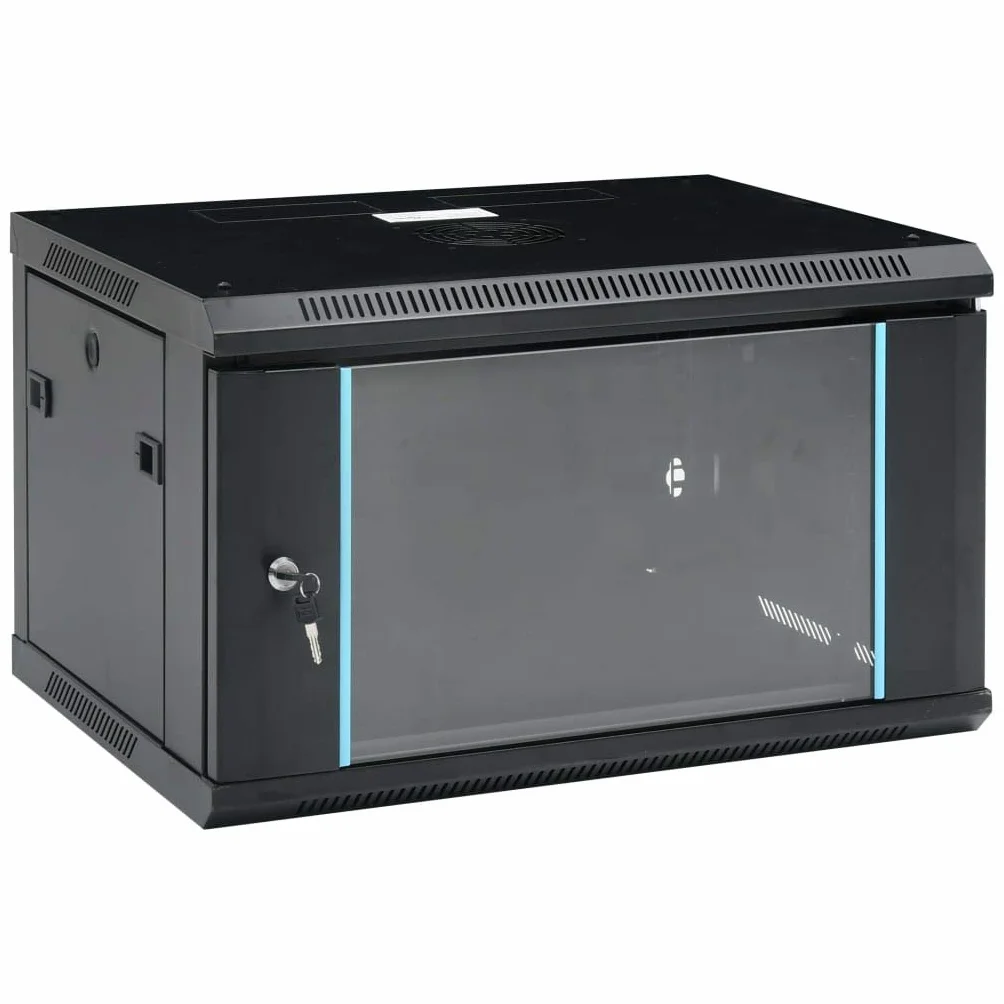 Armoire Réseau, Armoire Serveur Baie de Serveur Coffret Boit de Réseaux Mural 6U 19" IP20 600x450x375 mm