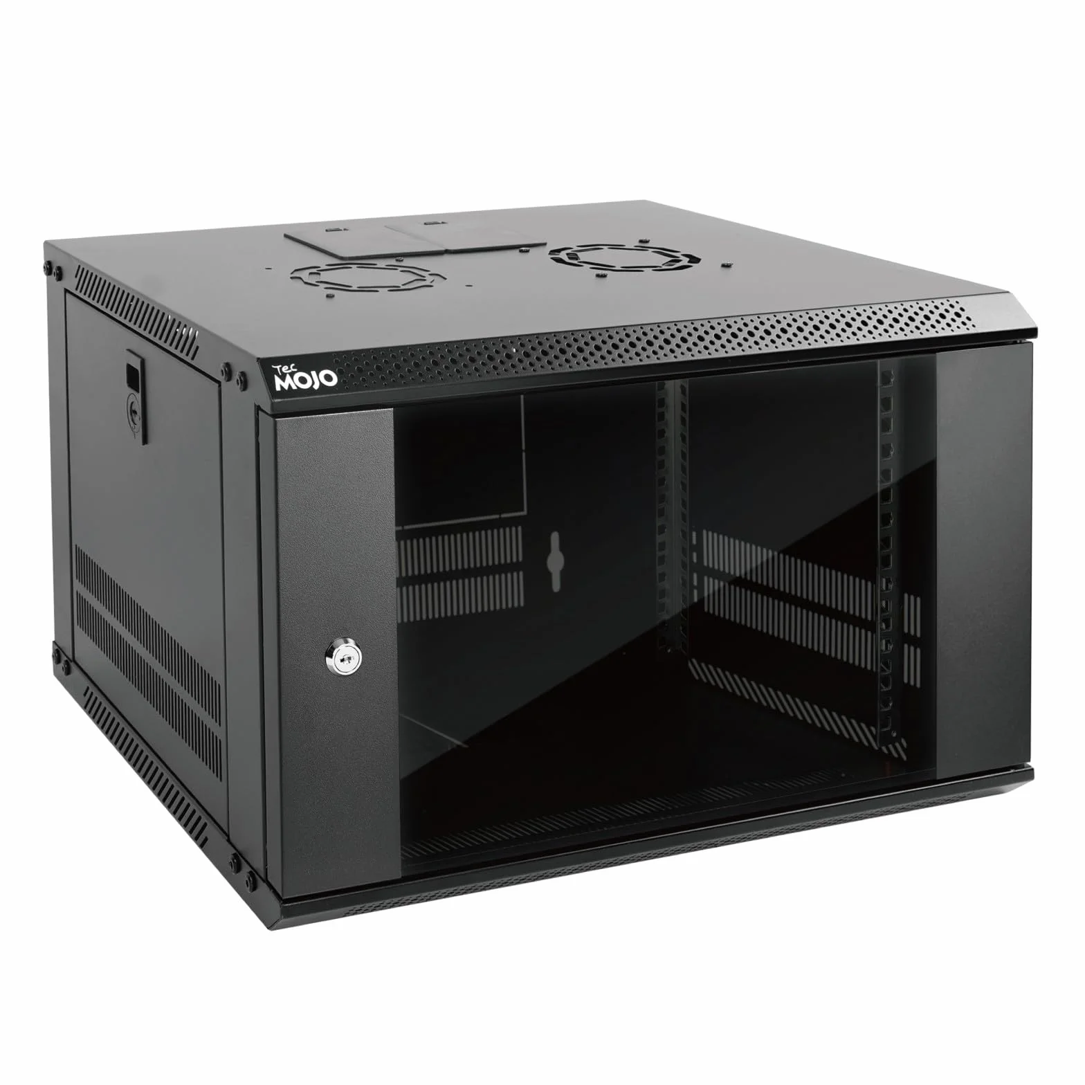 Armoire Réseau 19 Pouces 6U 450mm Murale Porte Vitrée Verrouillable Noir