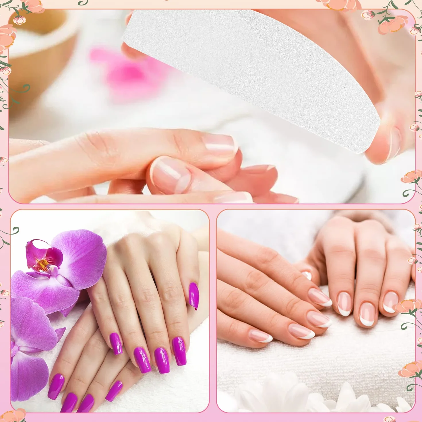 Lot de 20 Bloc Polissoir Ongles 100/180 pour Ongles Acrylique ou Gel Naturel