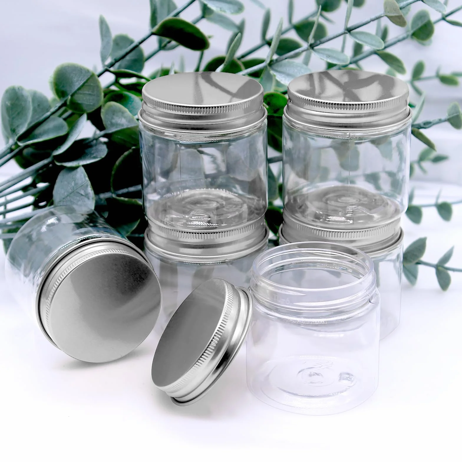 20 Pièces Pots Cosmétiques en Plastique 60 ml avec Couvercle et étiquettes, Contenants Vides pour Échantillons Nail Art